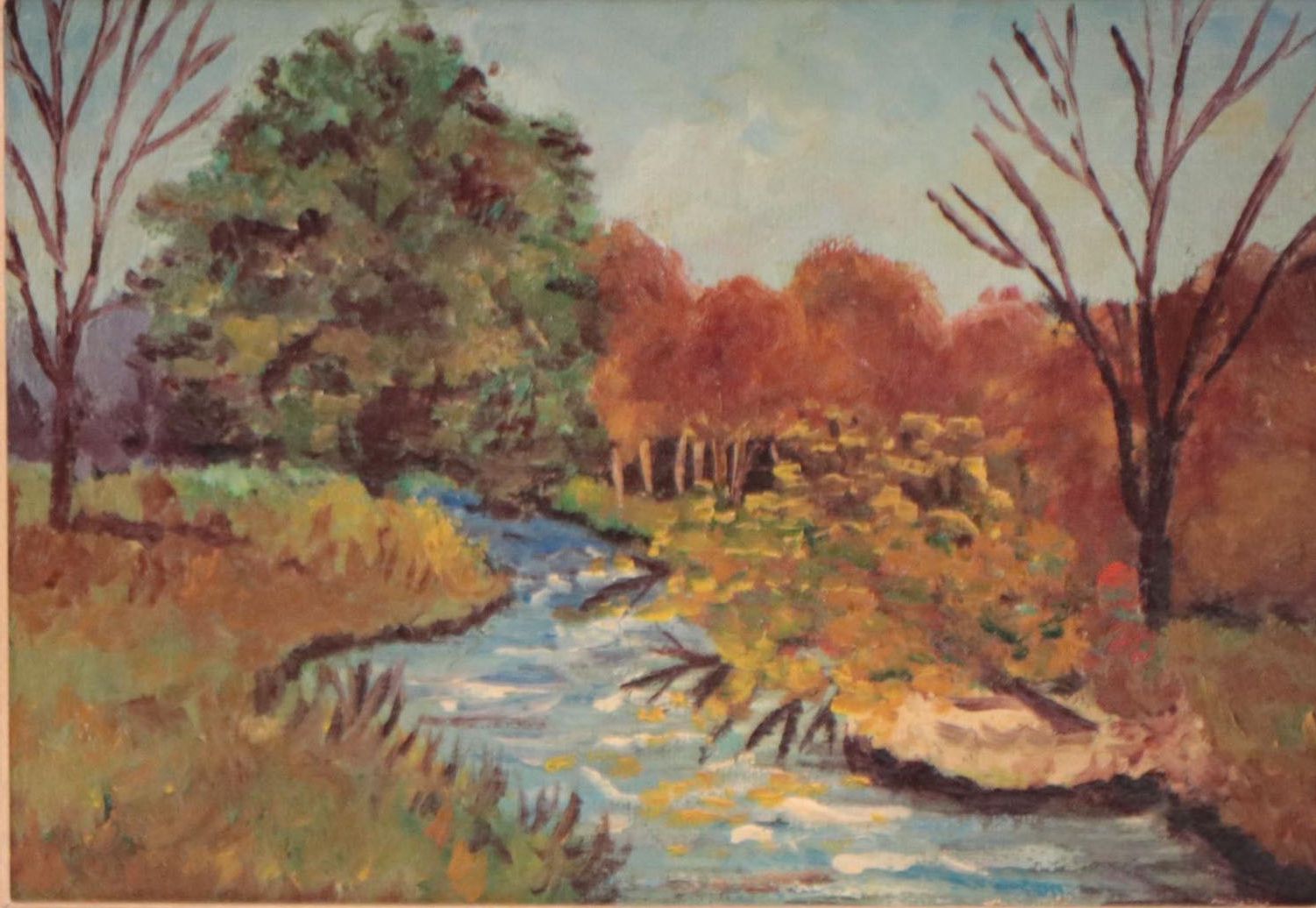 Oil Painting of River Landscape