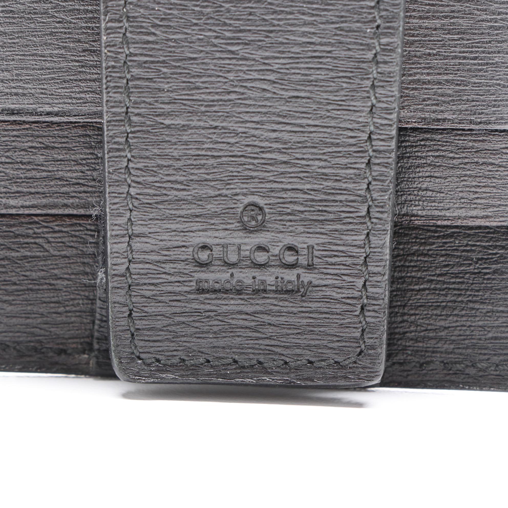 Gucci Clip-On Belt Wallet in Black Grained Leather with Box