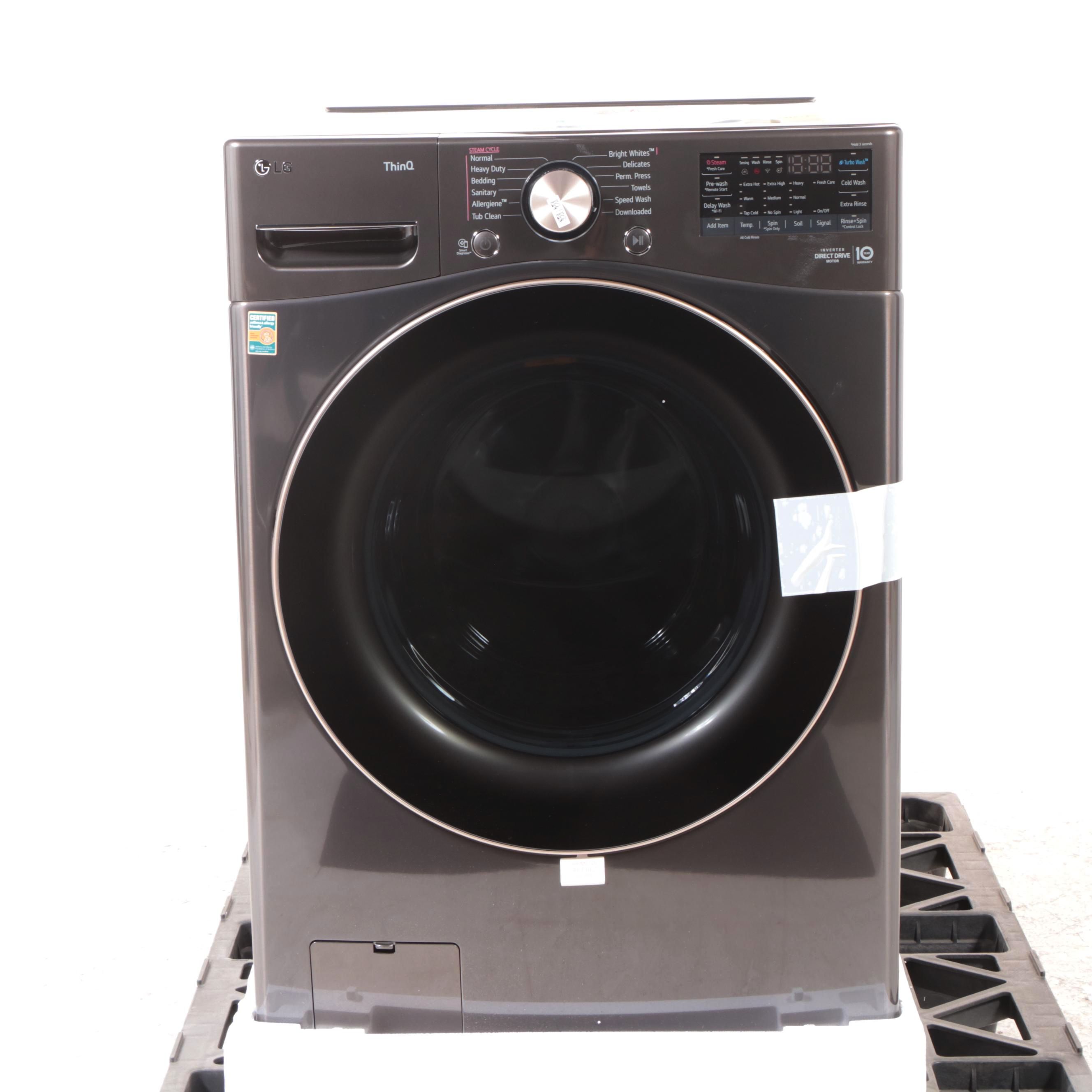 LG 4.5 Cu. Ft. Black Ultra Large Capacity Smart Wi-Fi Enabled Front Load Washer