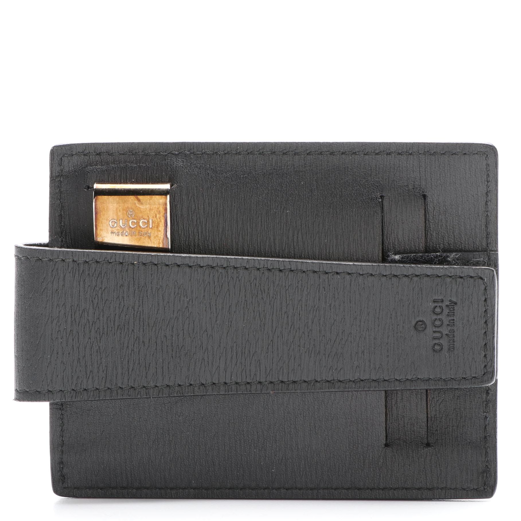 Gucci Clip-On Belt Wallet in Black Grained Leather with Box