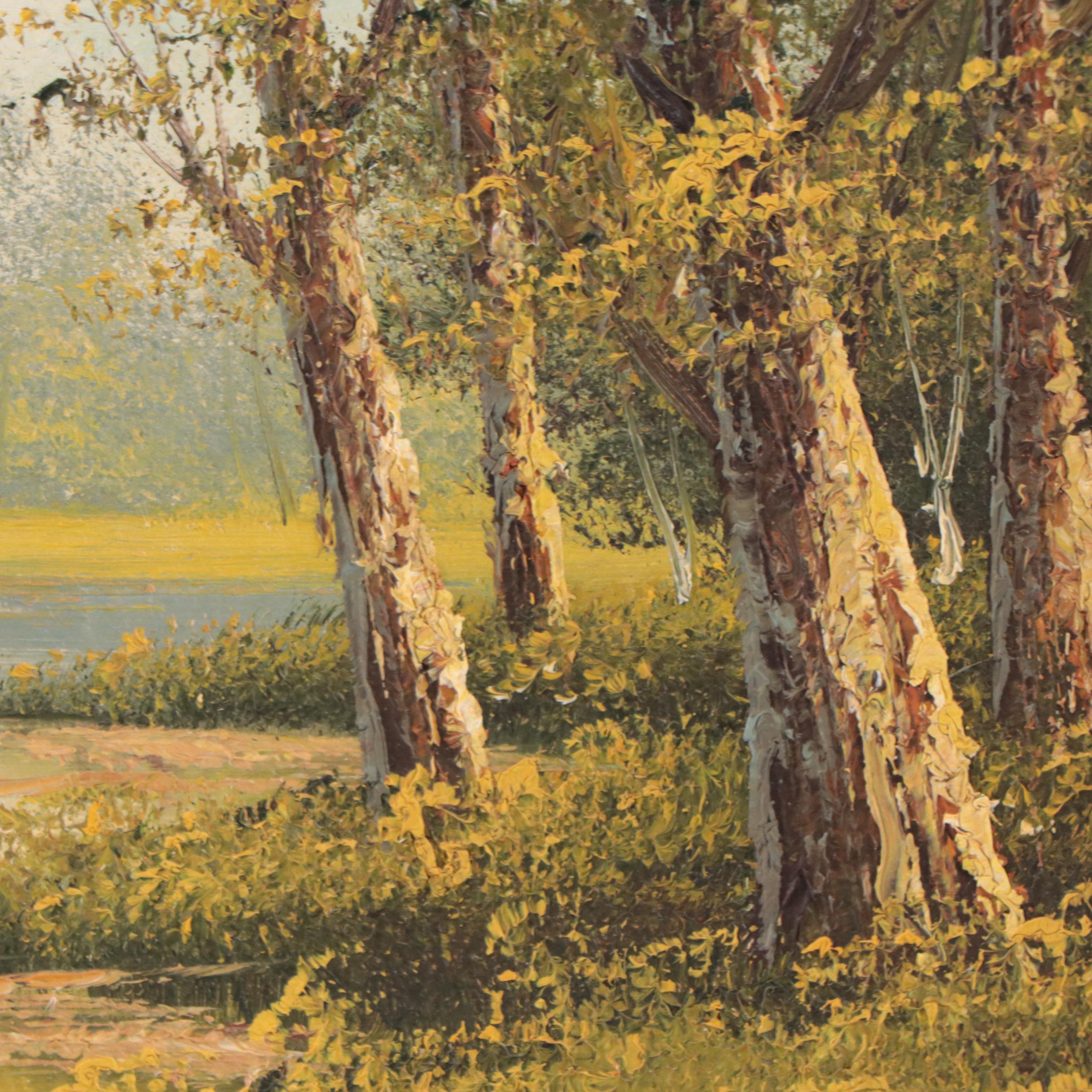 Phillip Cantrell Oil Painting of Forest Scene