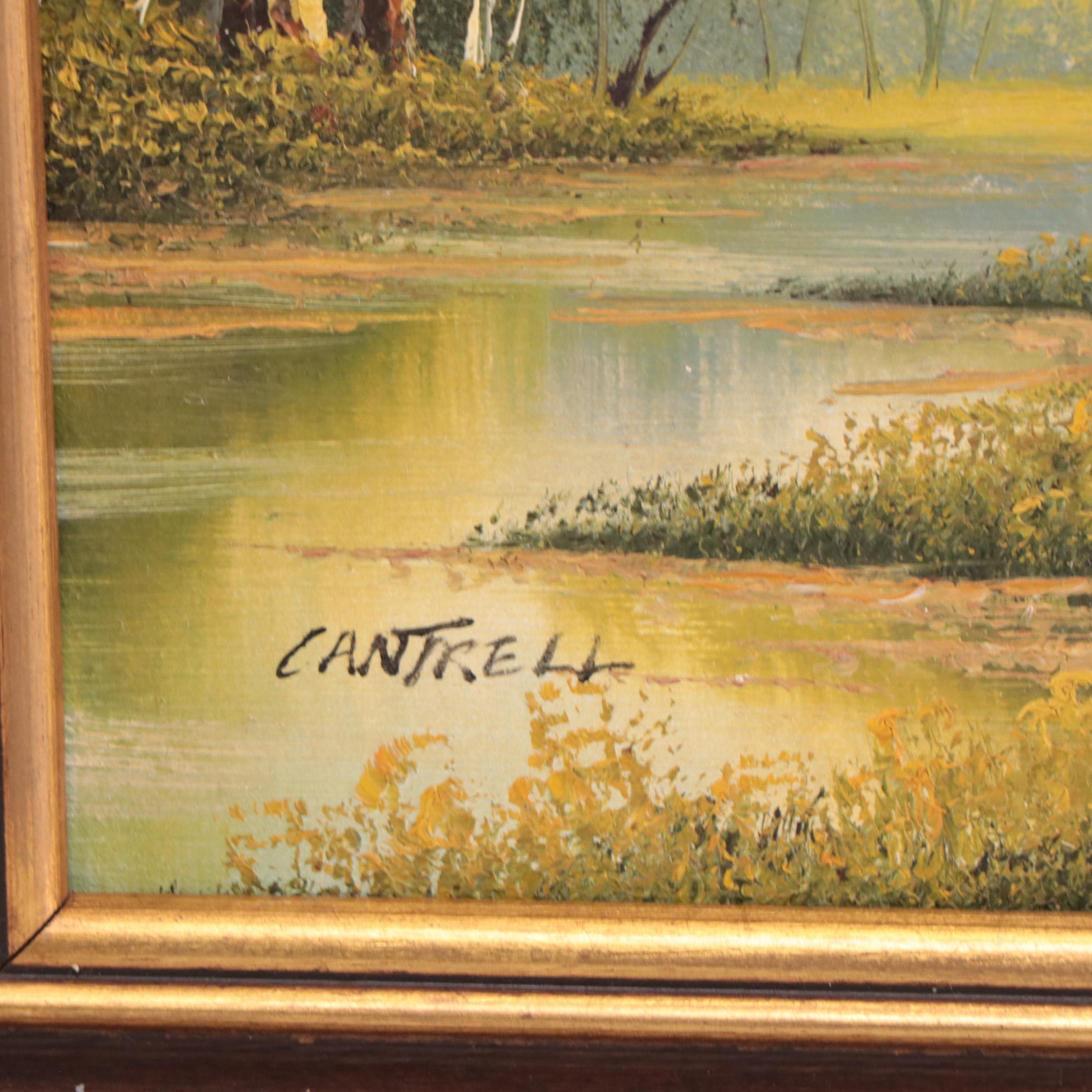 Phillip Cantrell Oil Painting of Forest Scene