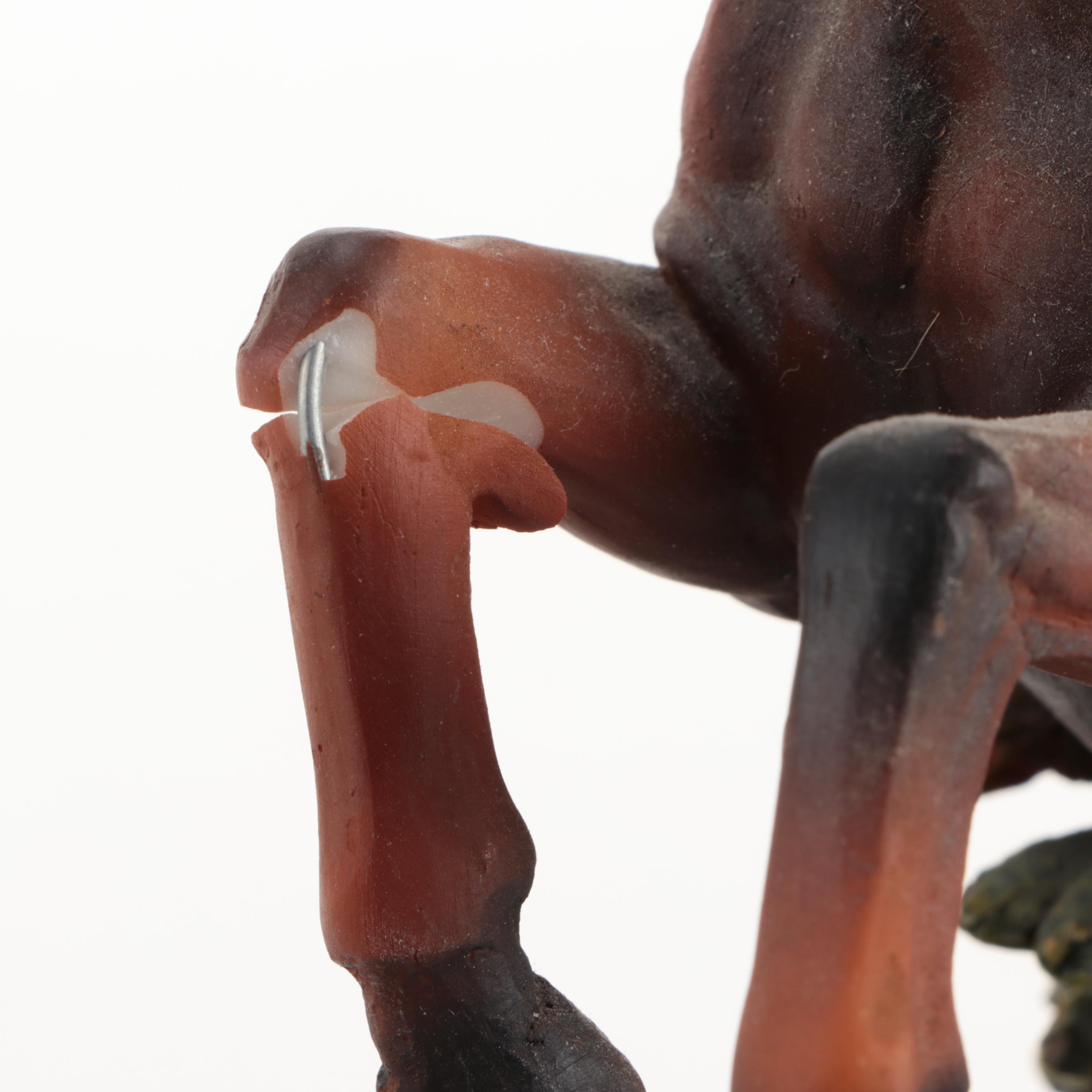 Native American Figures on Horseback Resin Table Lamps