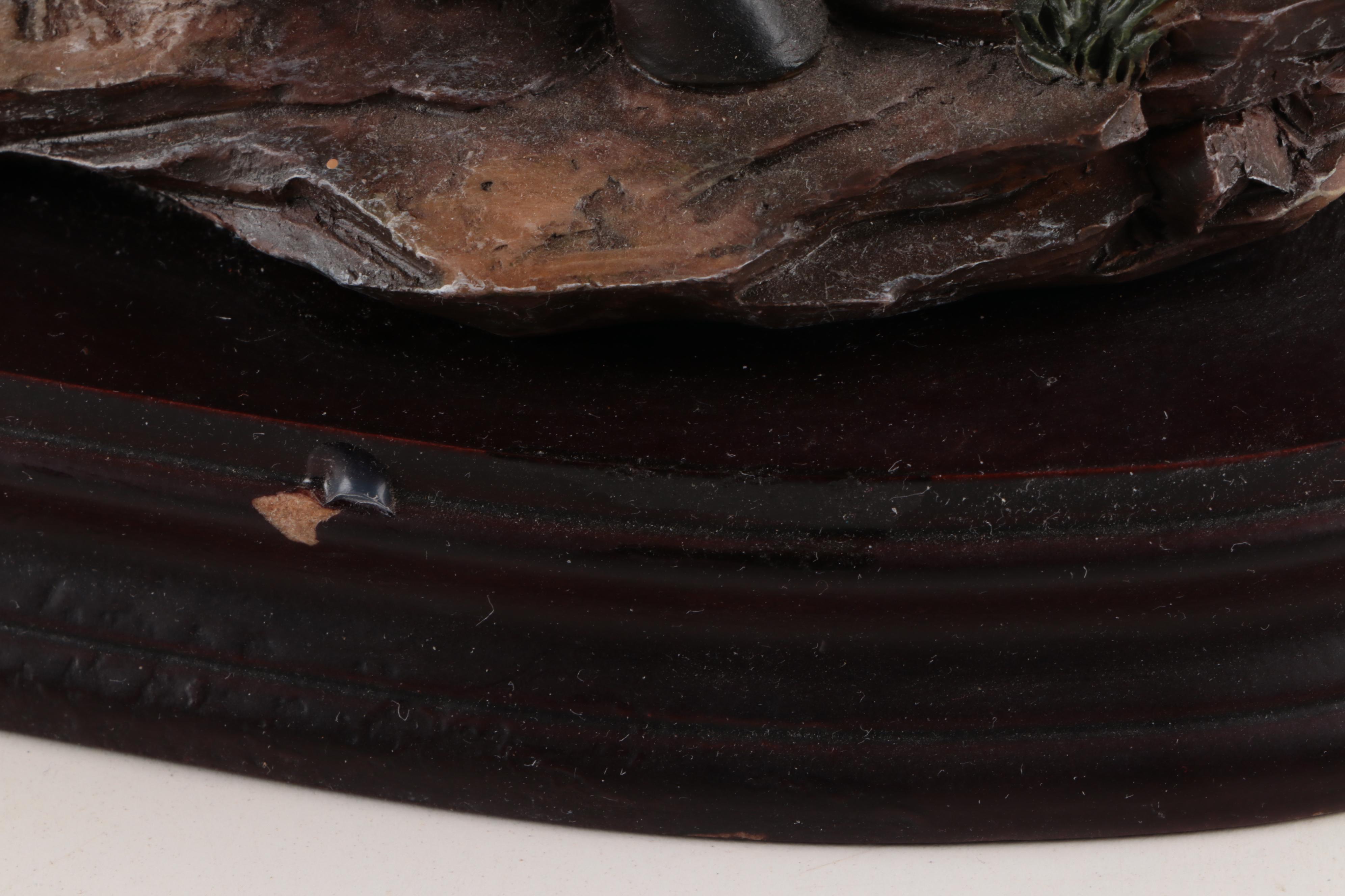 Native American Figures on Horseback Resin Table Lamps