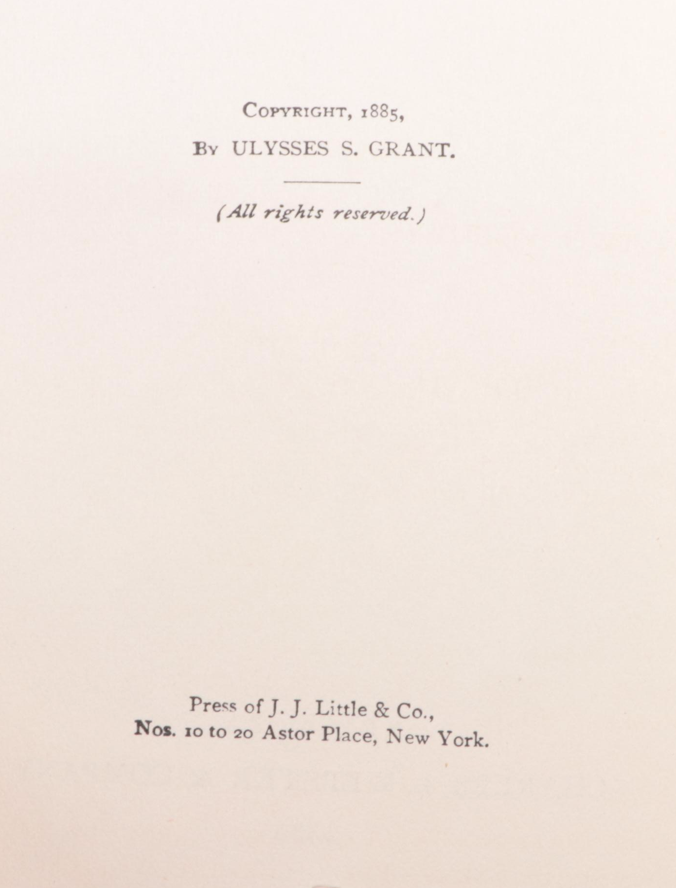 First Edition "Personal Memoirs of U. S. Grant" by Ulysses S. Grant, 1885–1886
