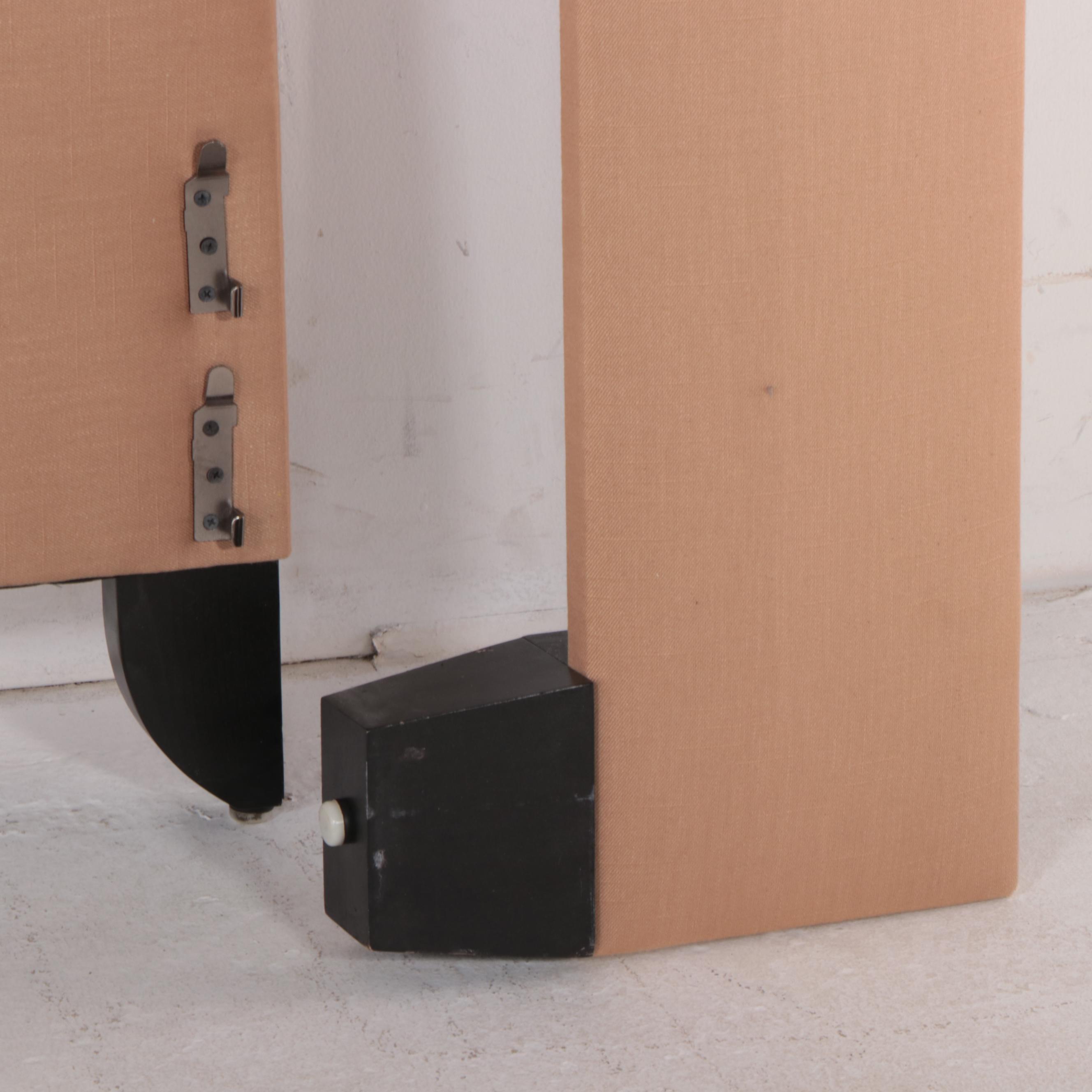 Contemporary Upholstered King Size Bed Frame with Nailheads