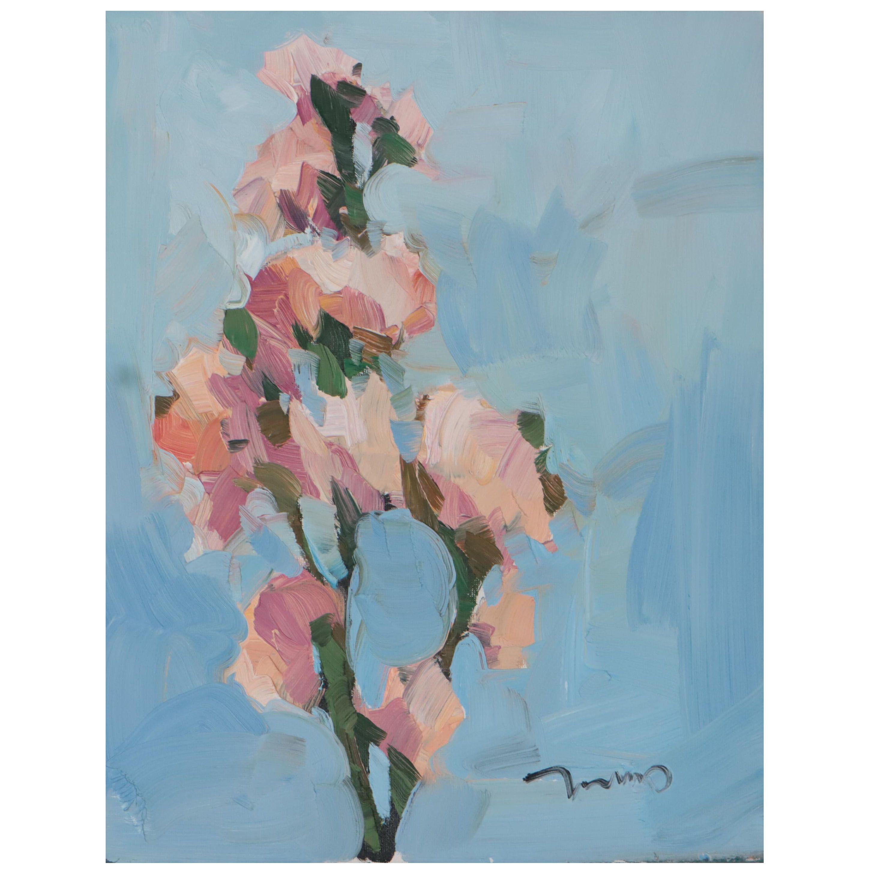 Jose Trujillo Oil Painting "Budding Flowers," 2022