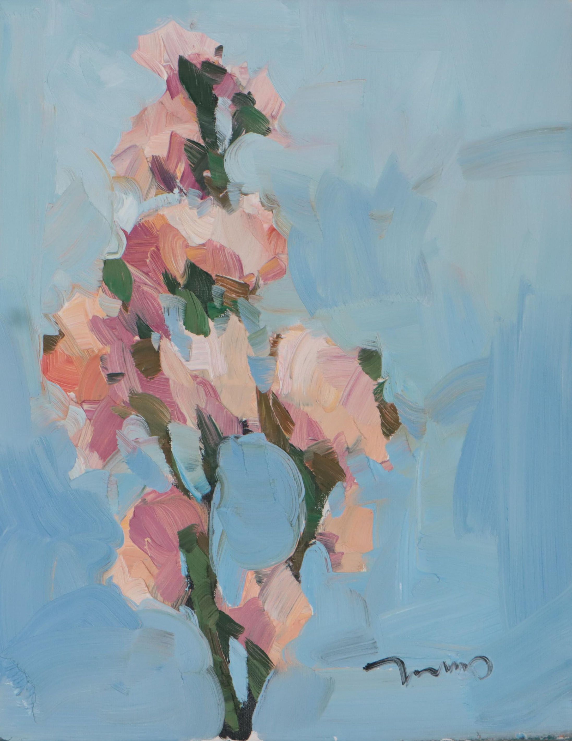 Jose Trujillo Oil Painting "Budding Flowers," 2022