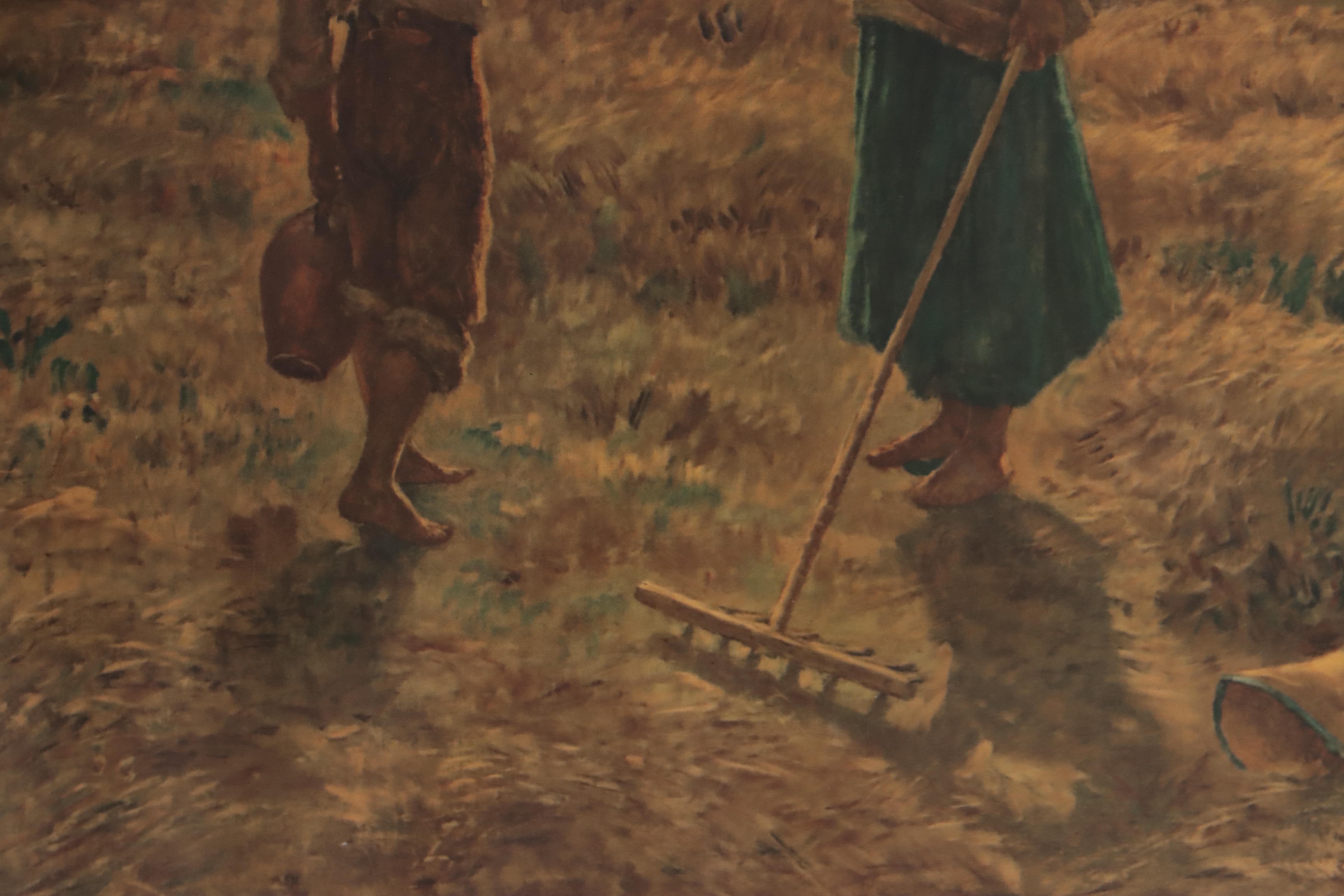 Offset Lithograph After Jean-Francois Millet of Farmers, Late 20th Century