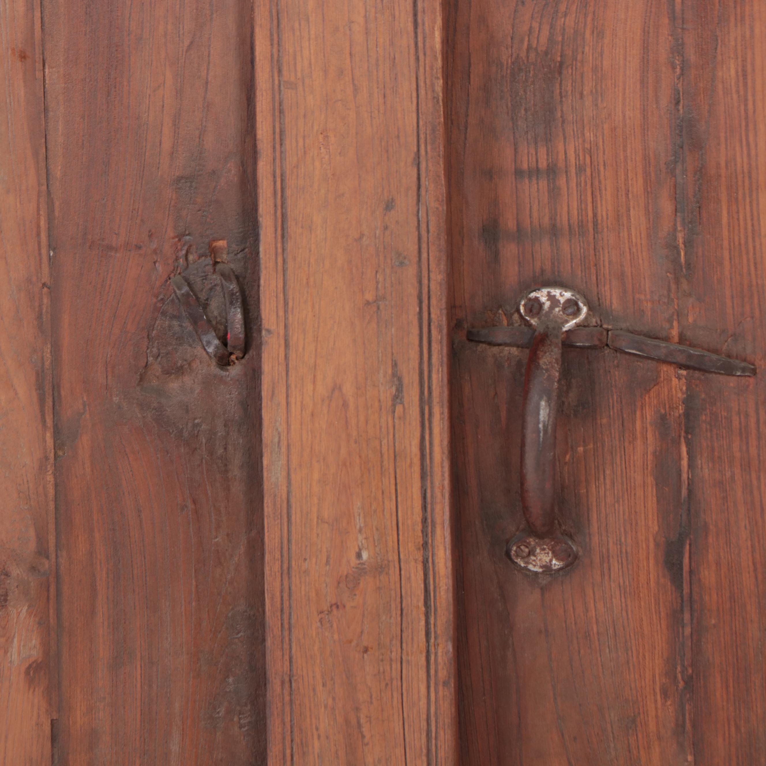 Tibetan Framed Teak Gate with Scalloped Arch