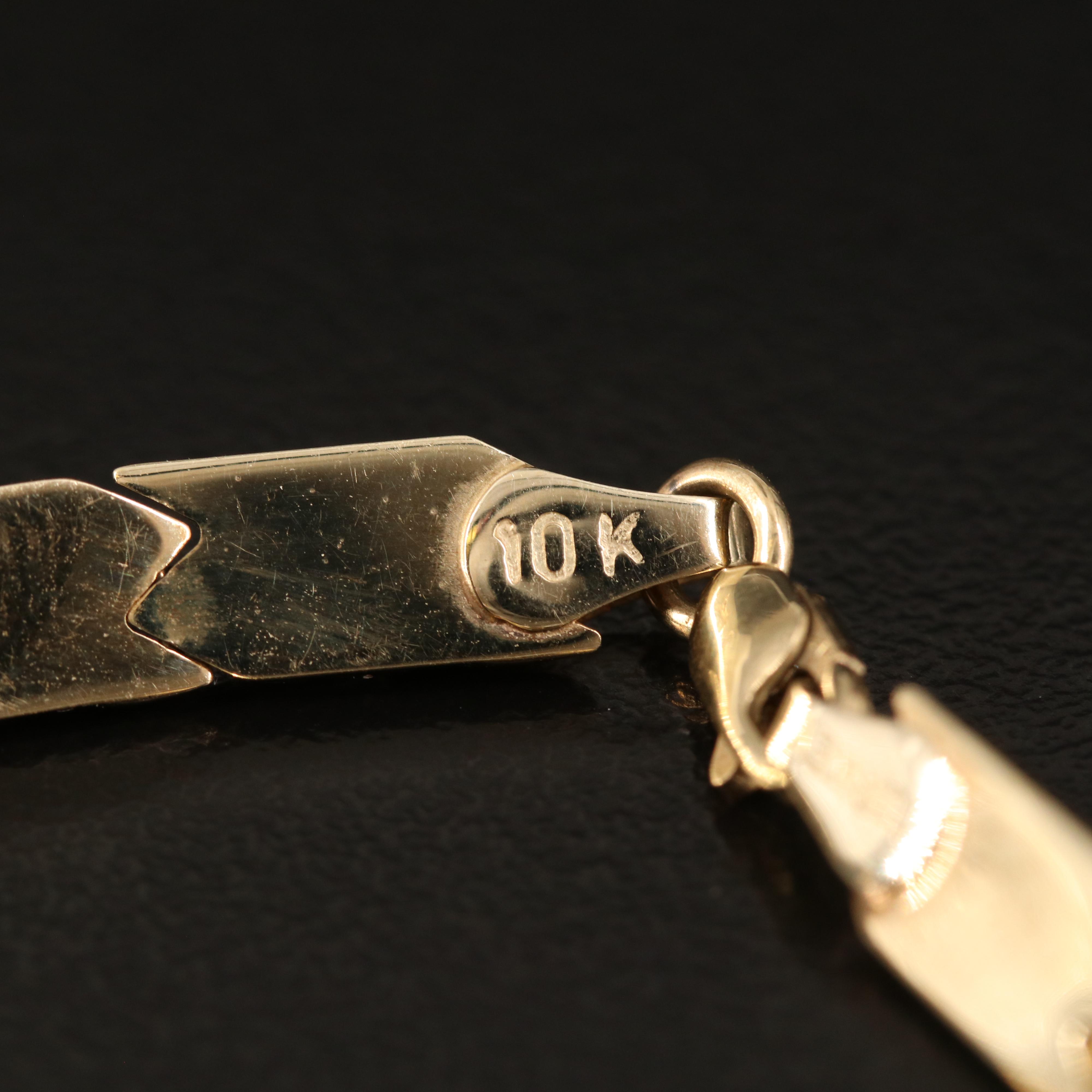 Tri-Color 10K Fancy Link Bracelet