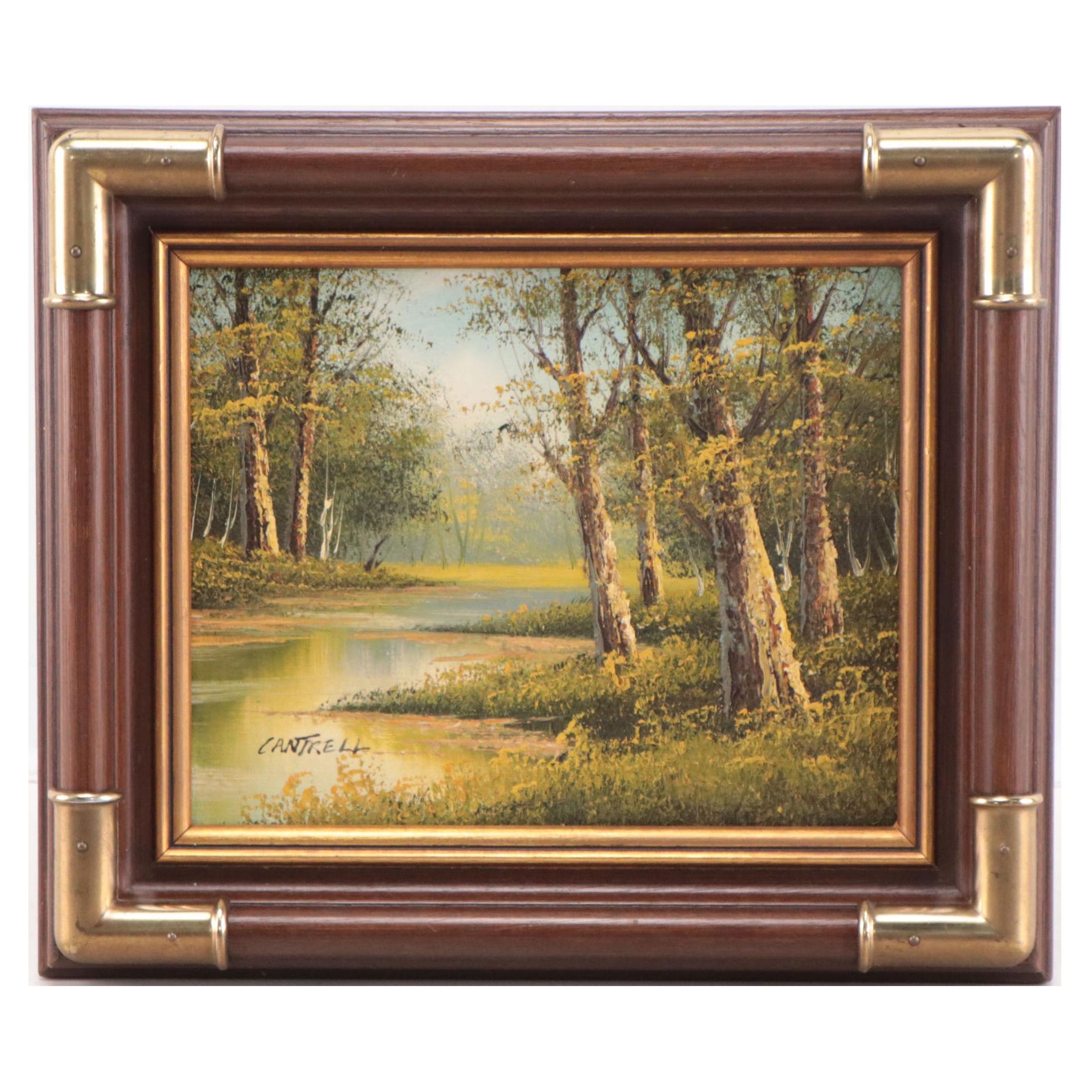 Phillip Cantrell Oil Painting of Forest Scene