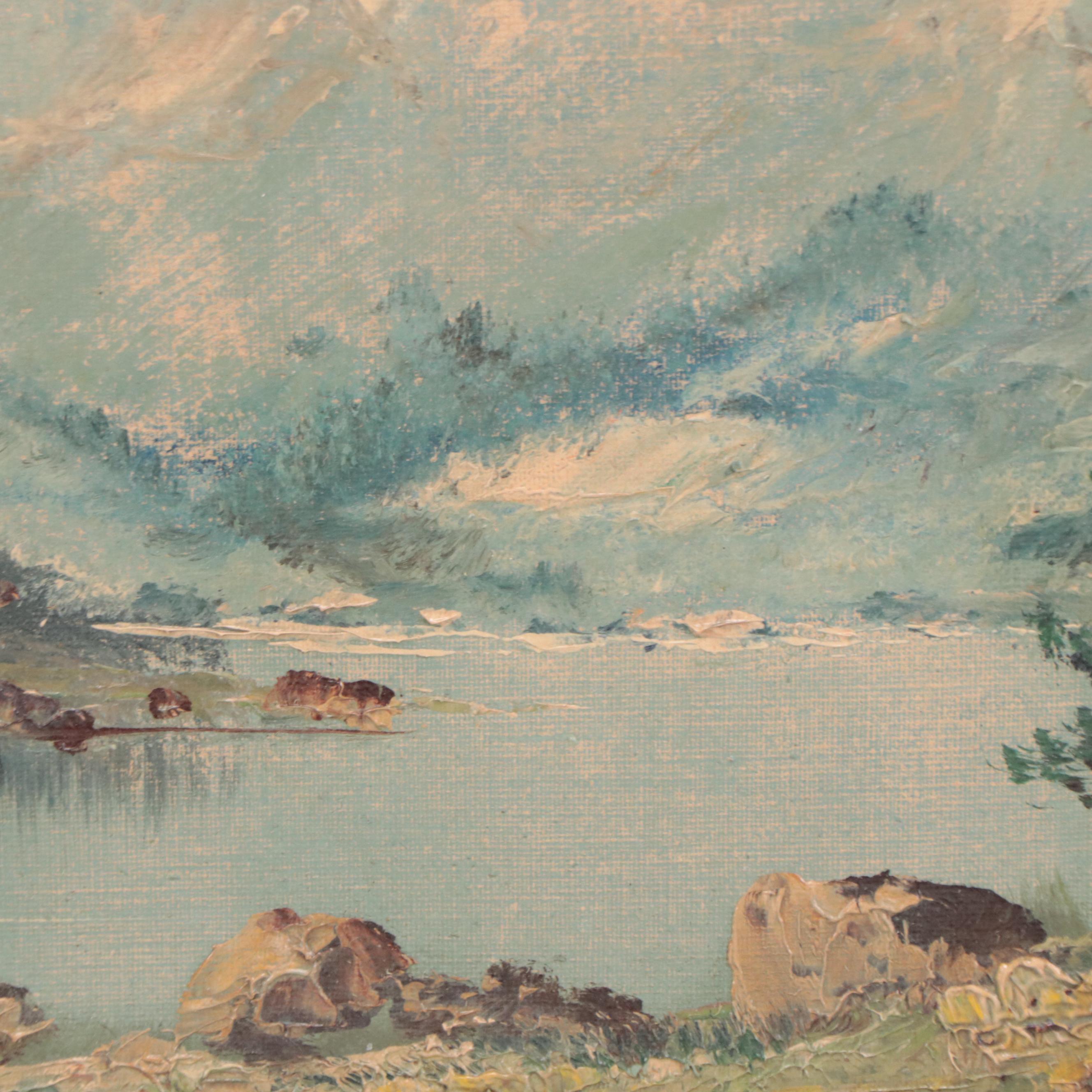 Oil Painting of Alpine Landscape