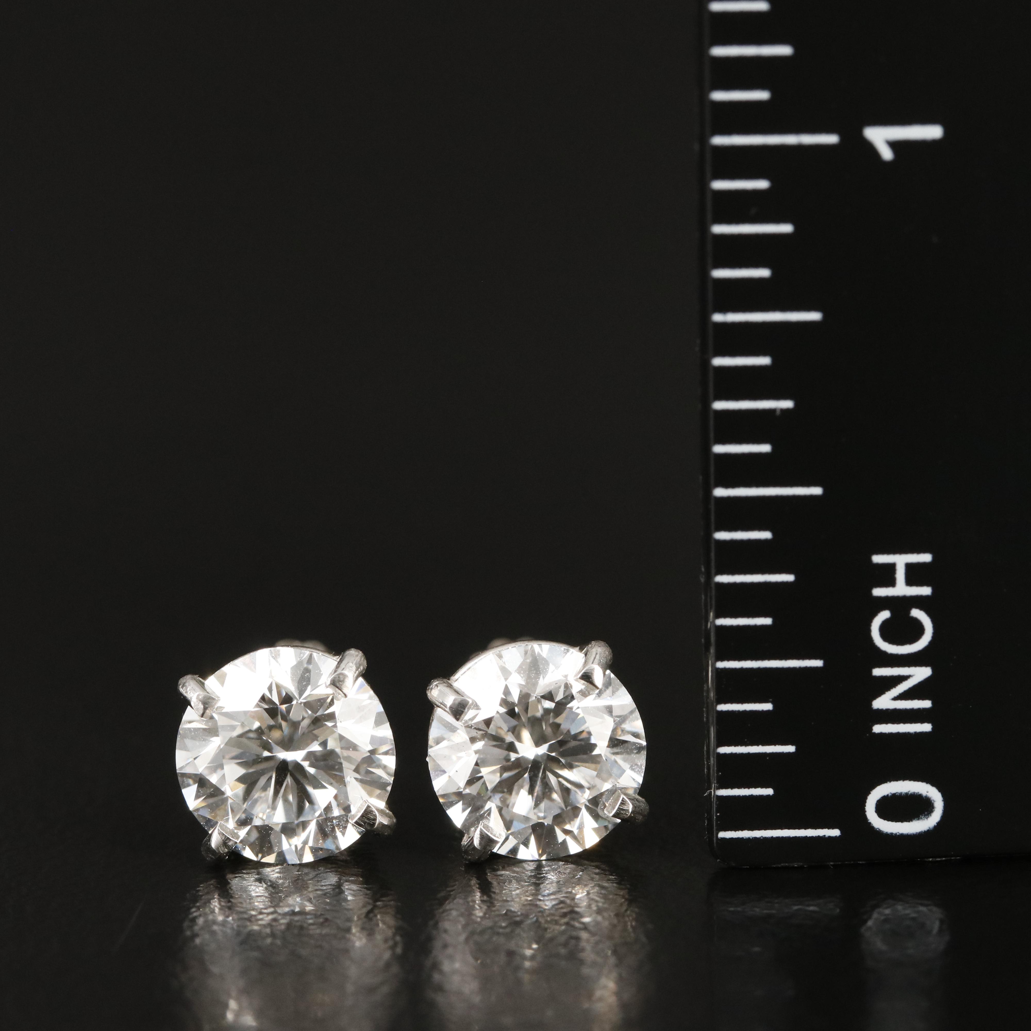 Platinum 3.81 CTW Lab Grown Diamond Stud Earrings with IGI Reports