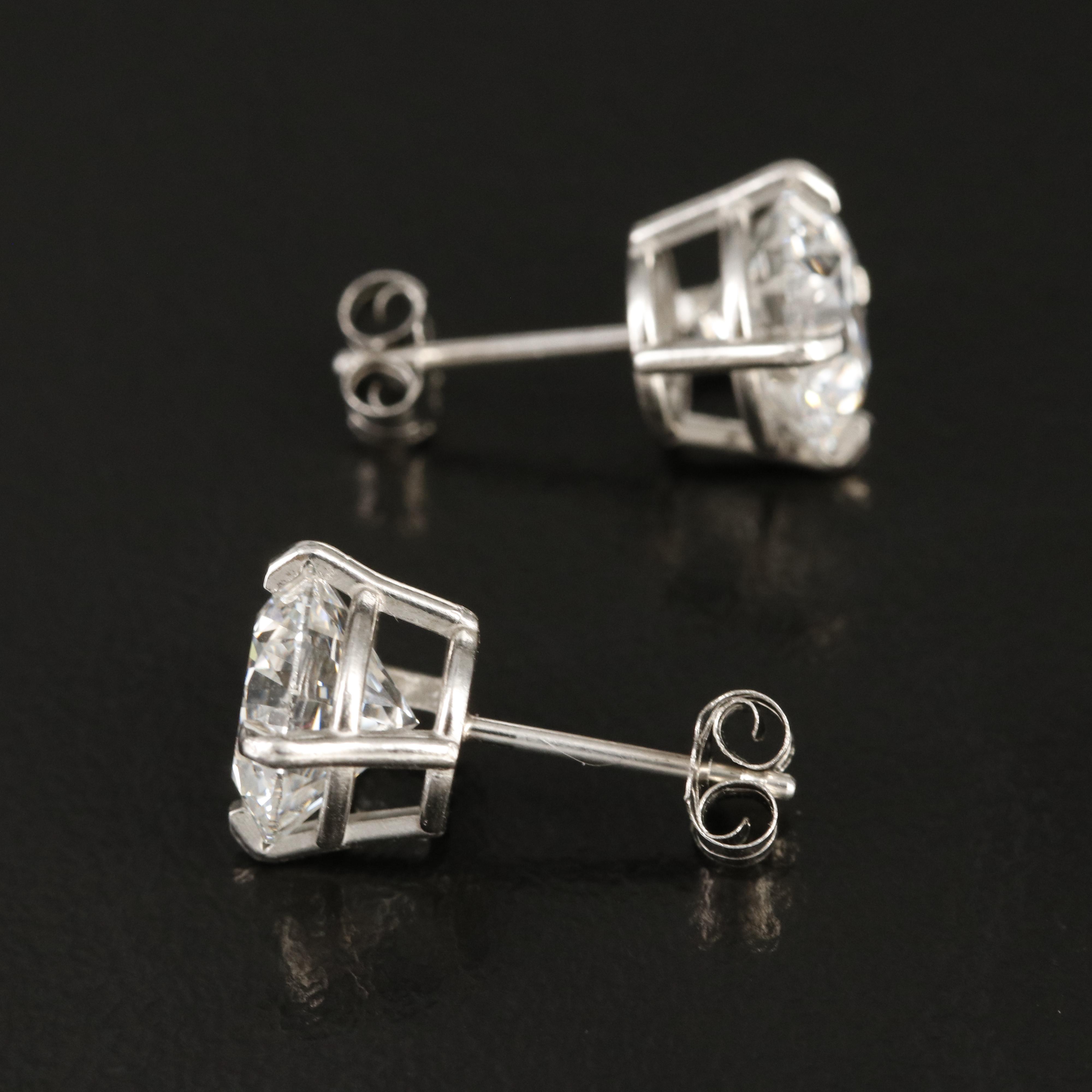 Platinum 3.81 CTW Lab Grown Diamond Stud Earrings with IGI Reports
