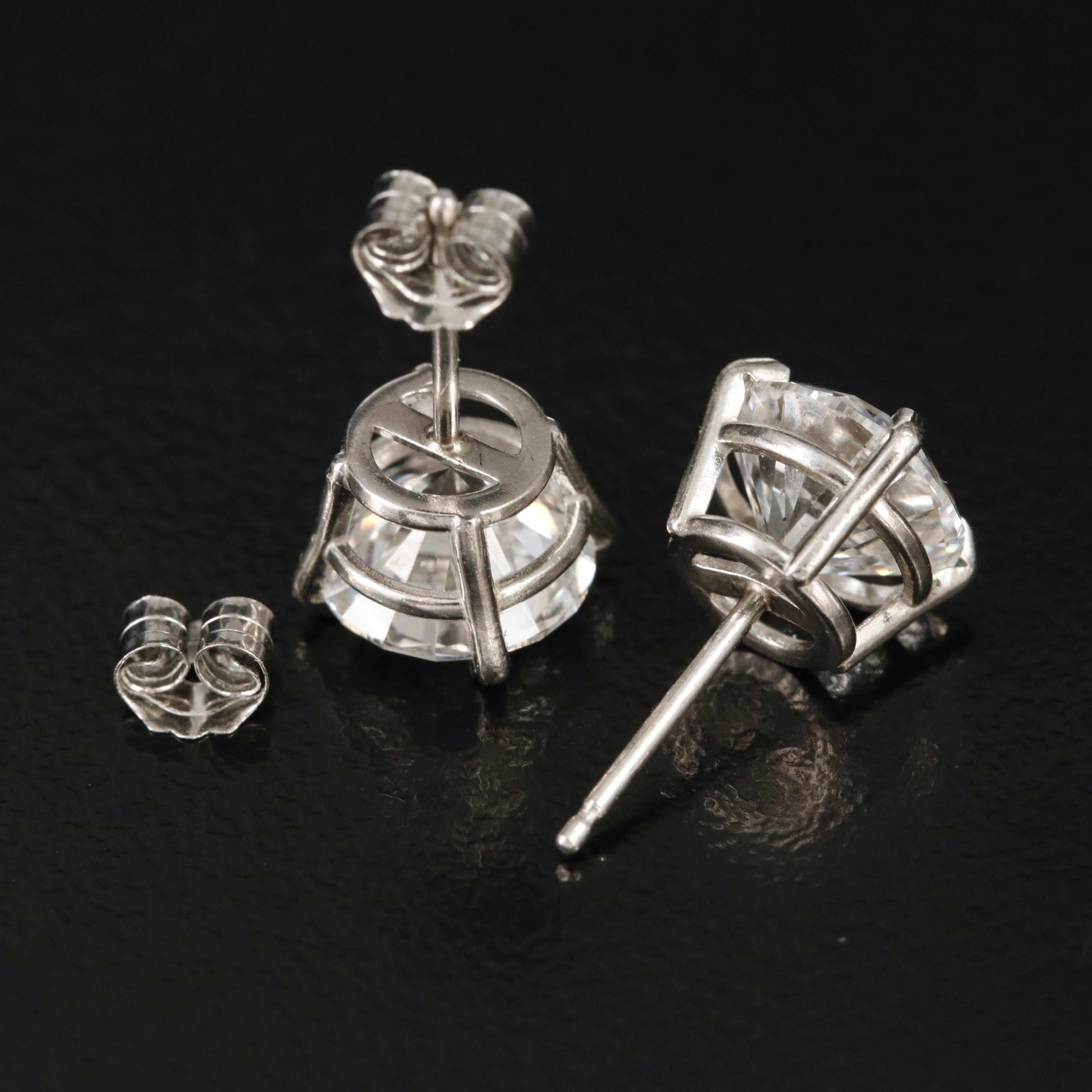 Platinum 3.81 CTW Lab Grown Diamond Stud Earrings with IGI Reports