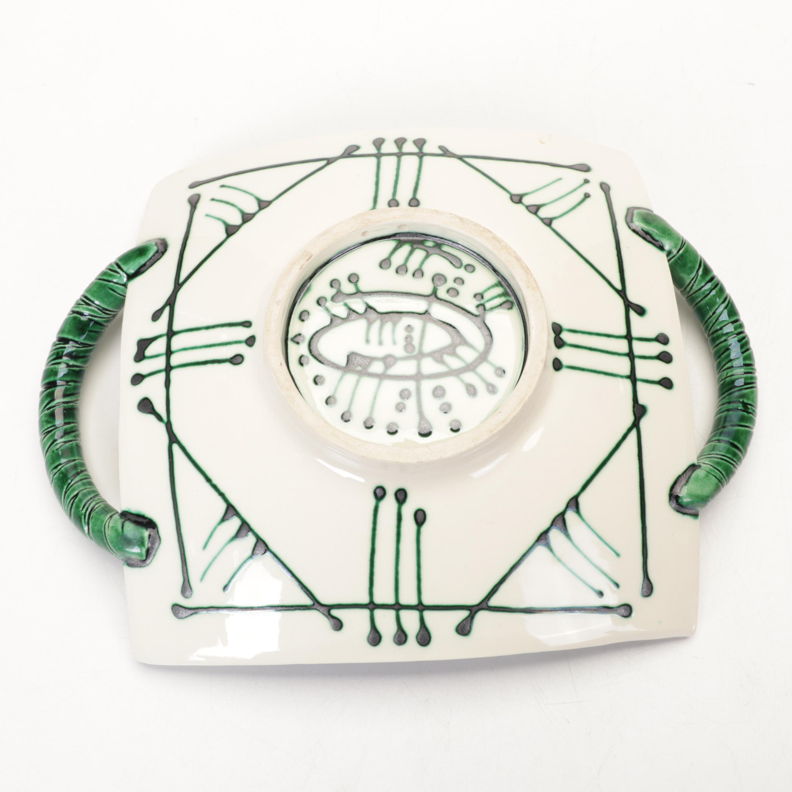 Libbey "Teardrop Juniper" Wine Glasses with Other Cordial Glasses and Platter