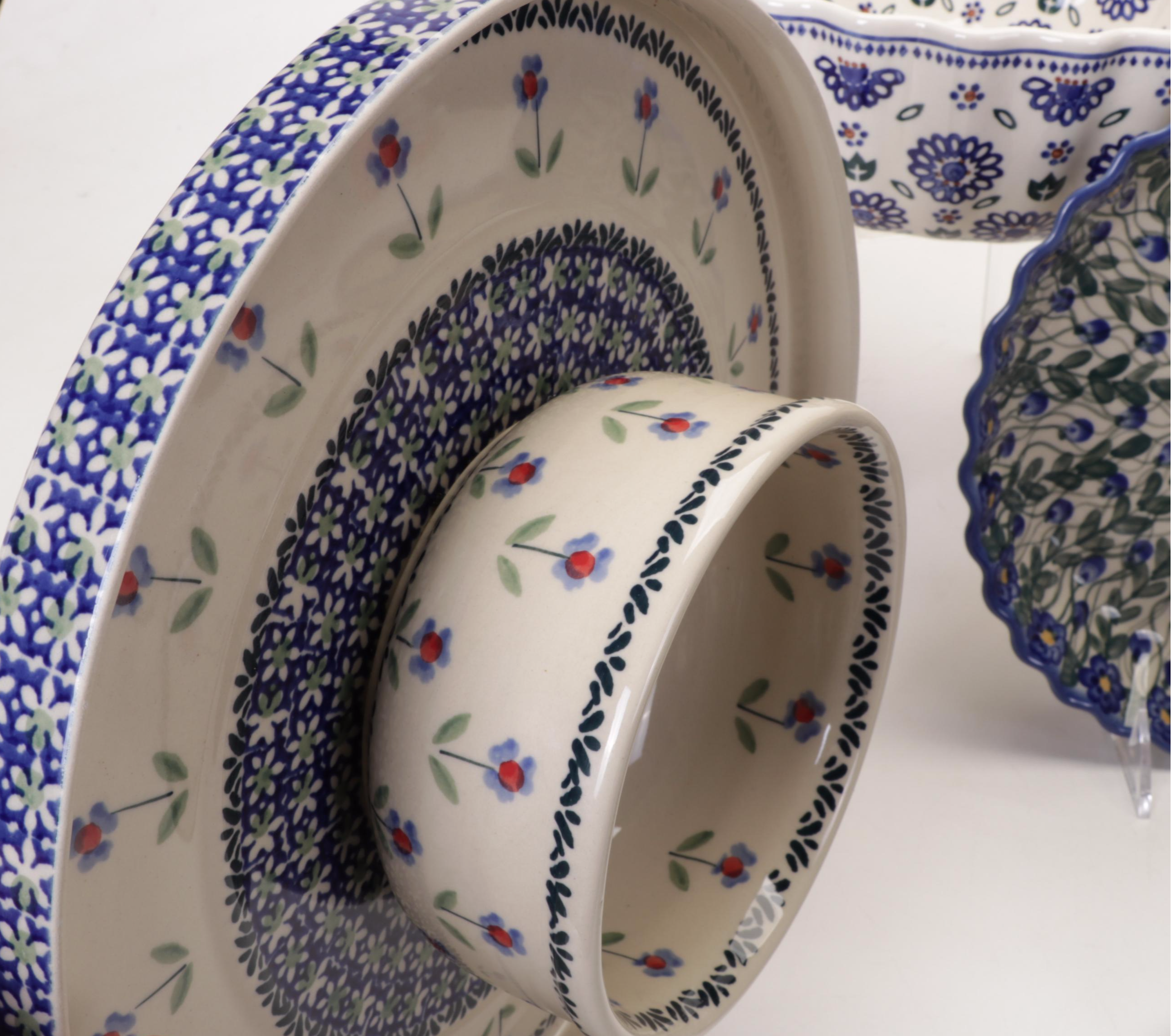 Boleslawiec Hand-Decorated  Polish Pottery Dinnerware