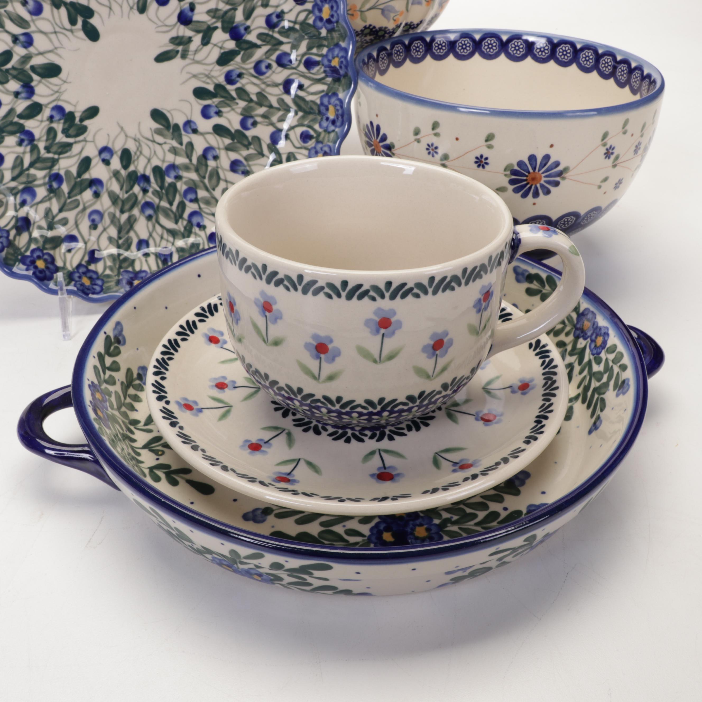 Boleslawiec Hand-Decorated  Polish Pottery Dinnerware
