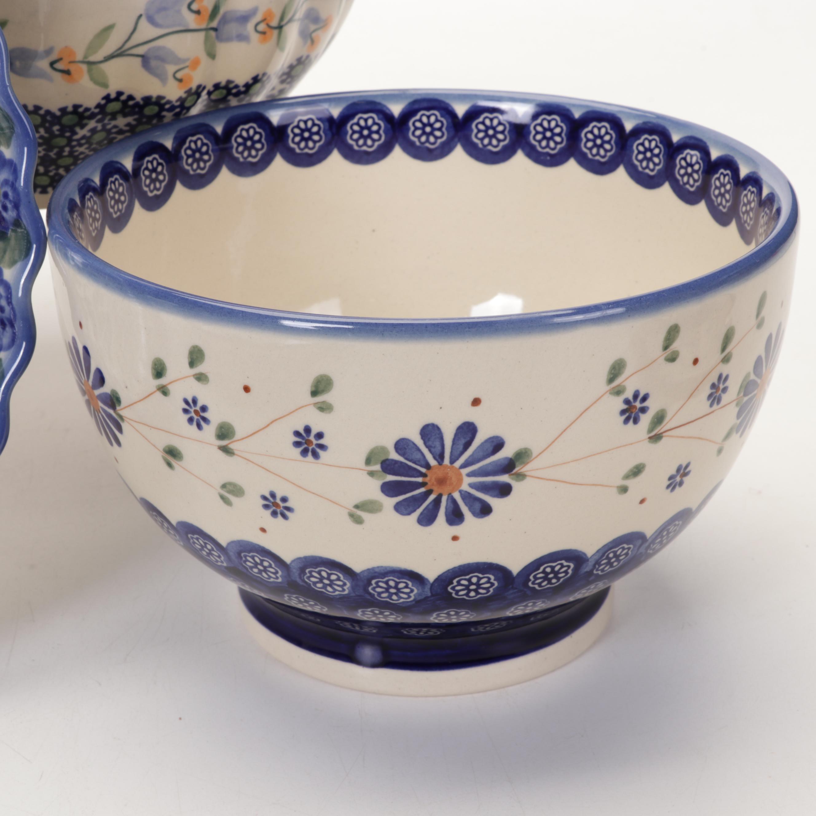 Boleslawiec Hand-Decorated  Polish Pottery Dinnerware