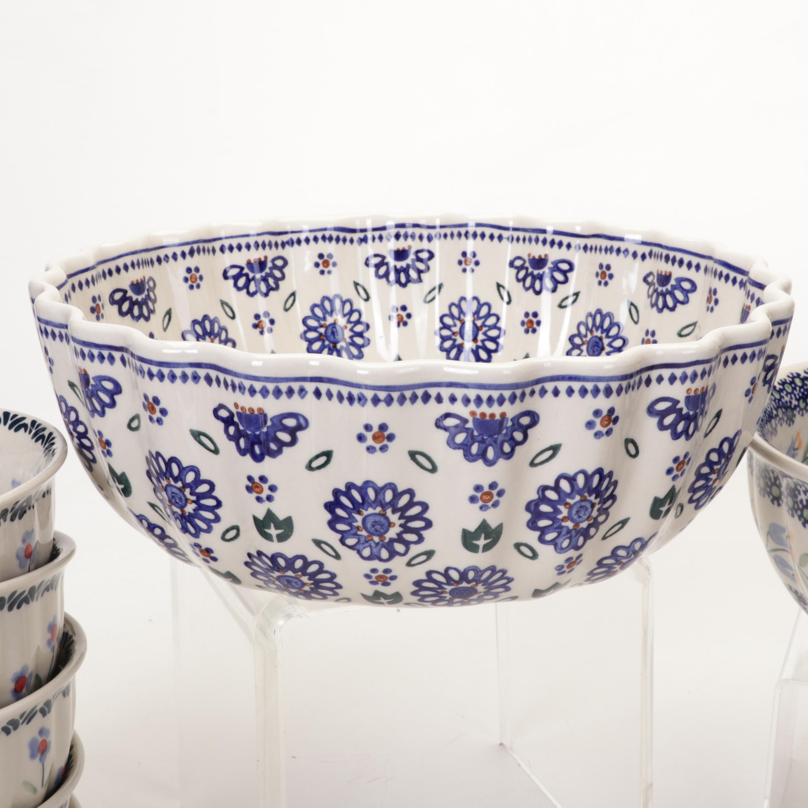 Boleslawiec Hand-Decorated  Polish Pottery Dinnerware