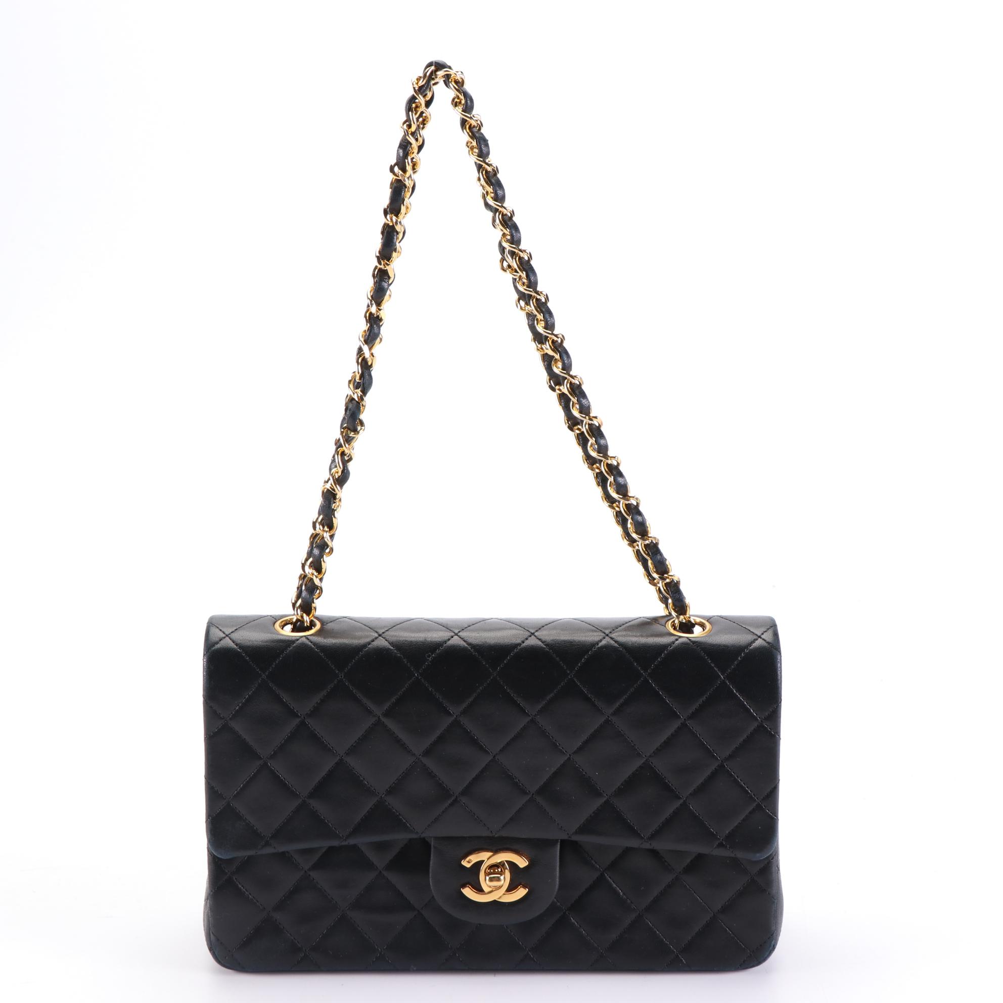Chanel Timeless Classic Double Flap Bag M in Black Quilted Lambskin Leather
