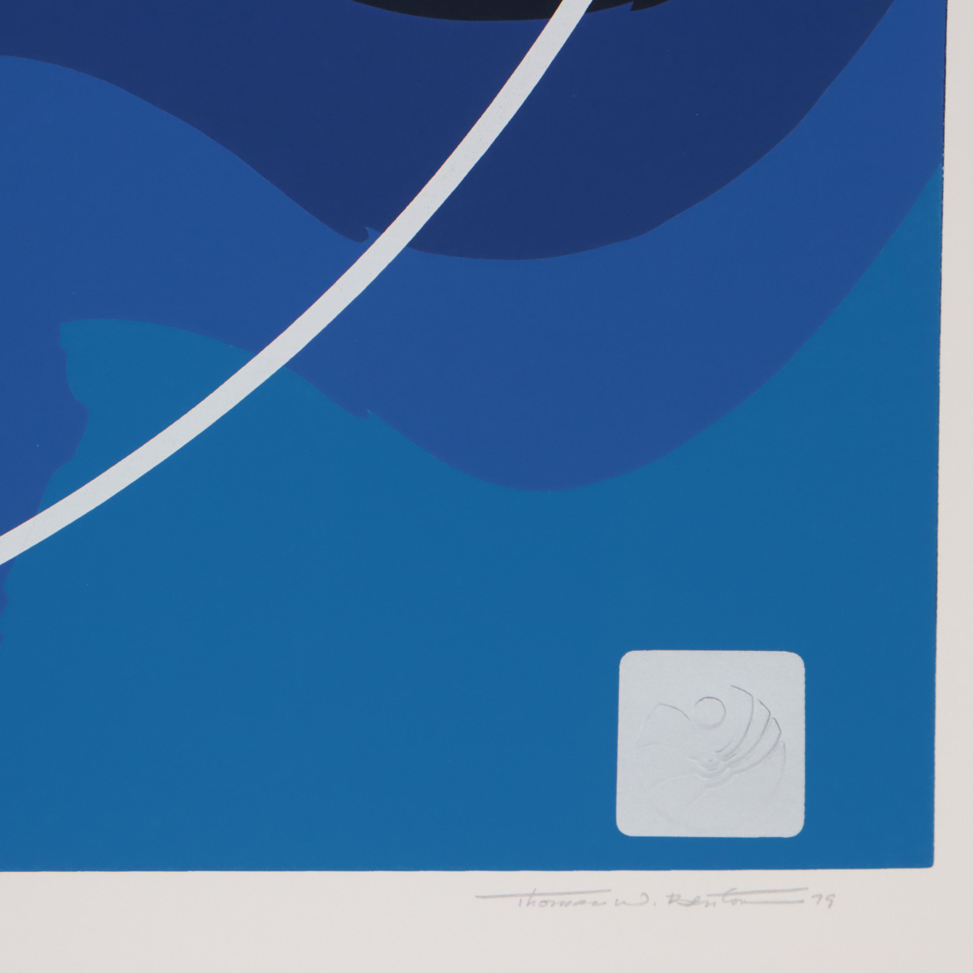 Thomas Whelan Benton Serigraph "Earth Series - Blue," 1979