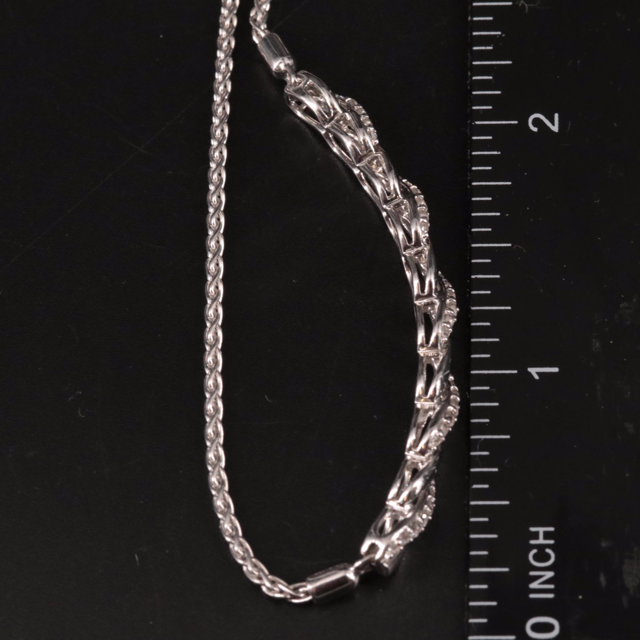 Sterling Silver Zircon Slide Bracelet