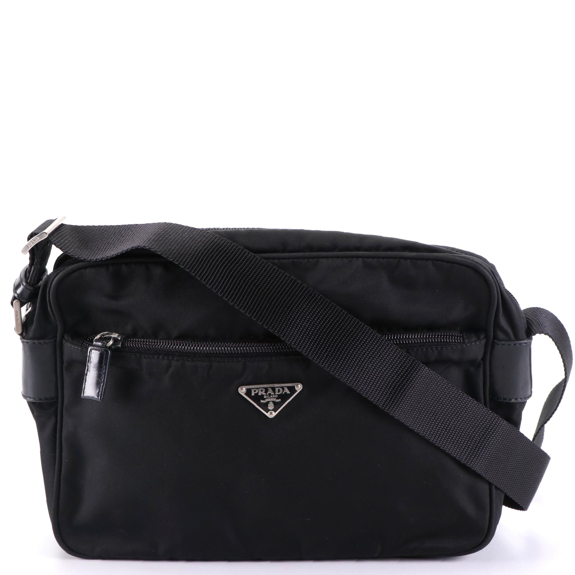 Prada Crossbody Bag in Nylon with Leather Trim