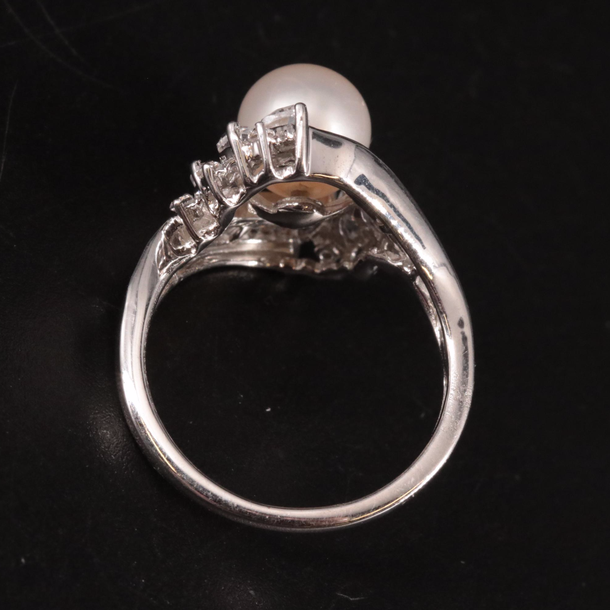 Sterling Silver Pearl and Sapphire Ring