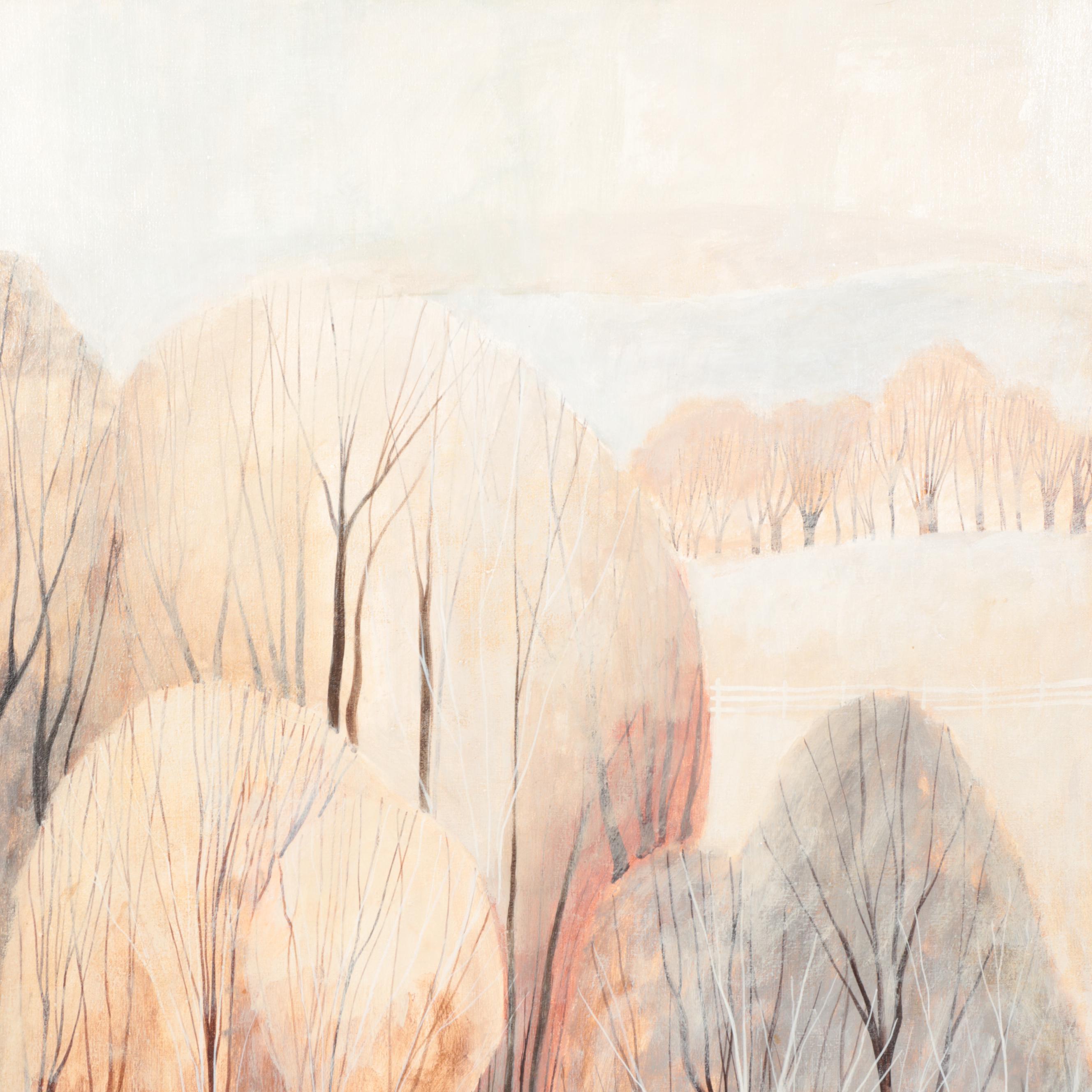 Tasos Stylized Wooded Landscape Acrylic Painting