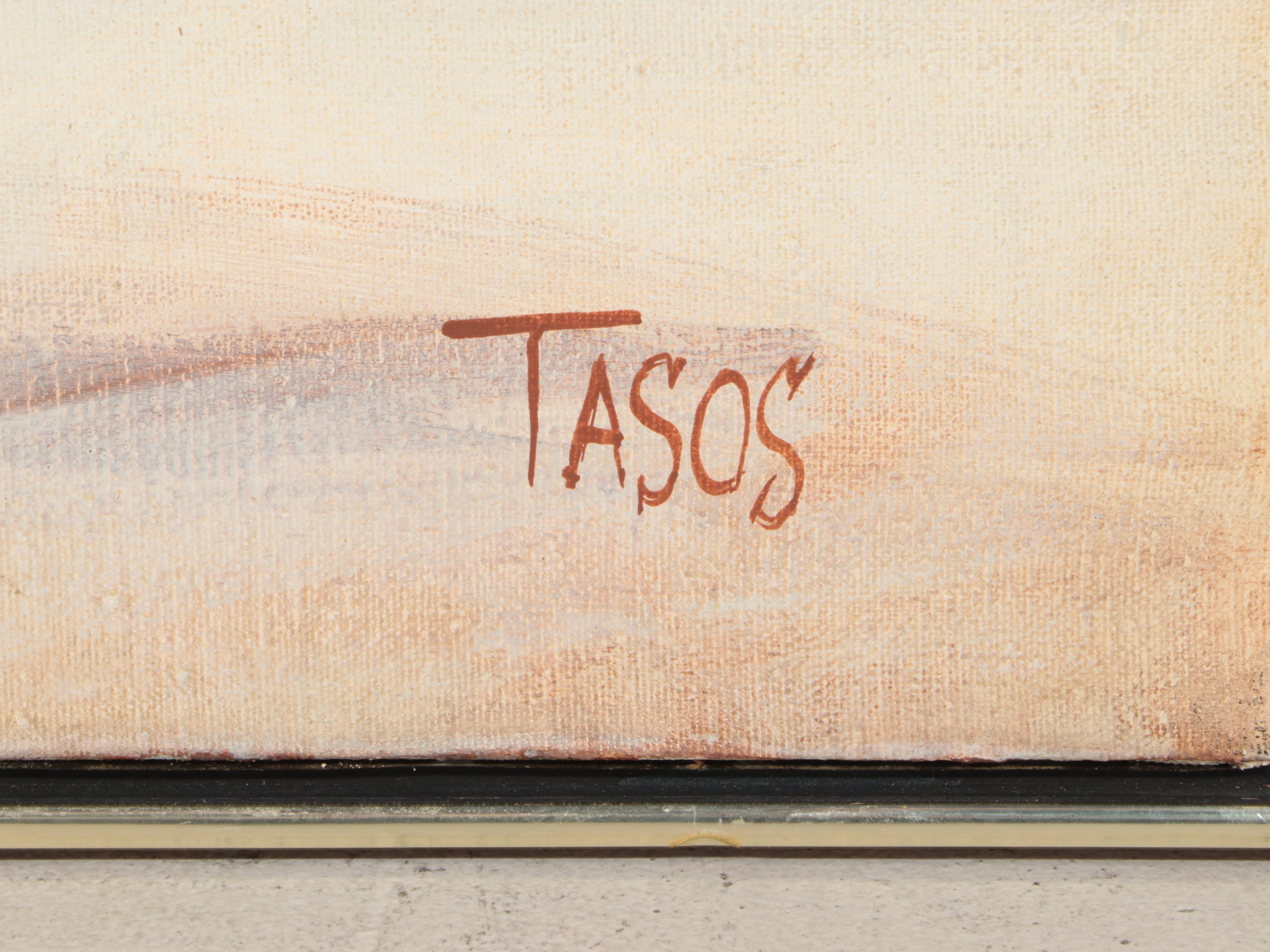 Tasos Stylized Wooded Landscape Acrylic Painting