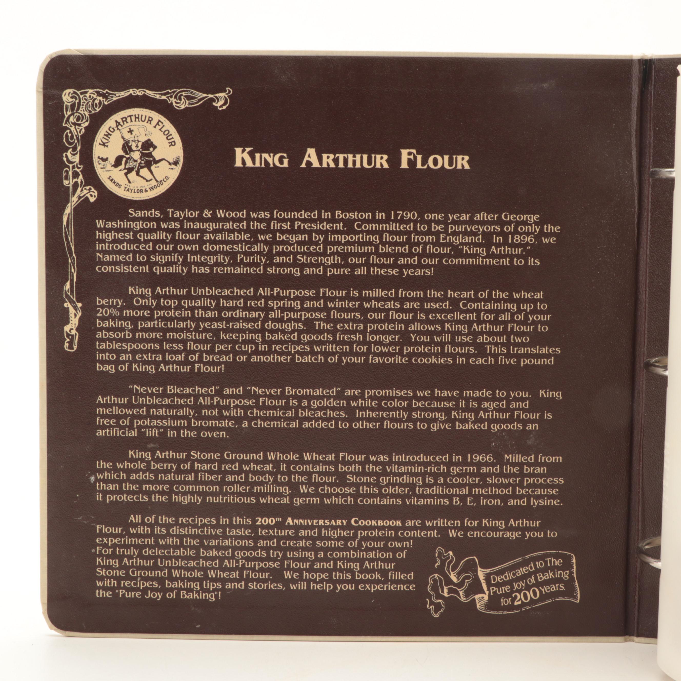 Signed Revised Edition "King Arthur Flour 200th Anniversary Cookbook," 1991