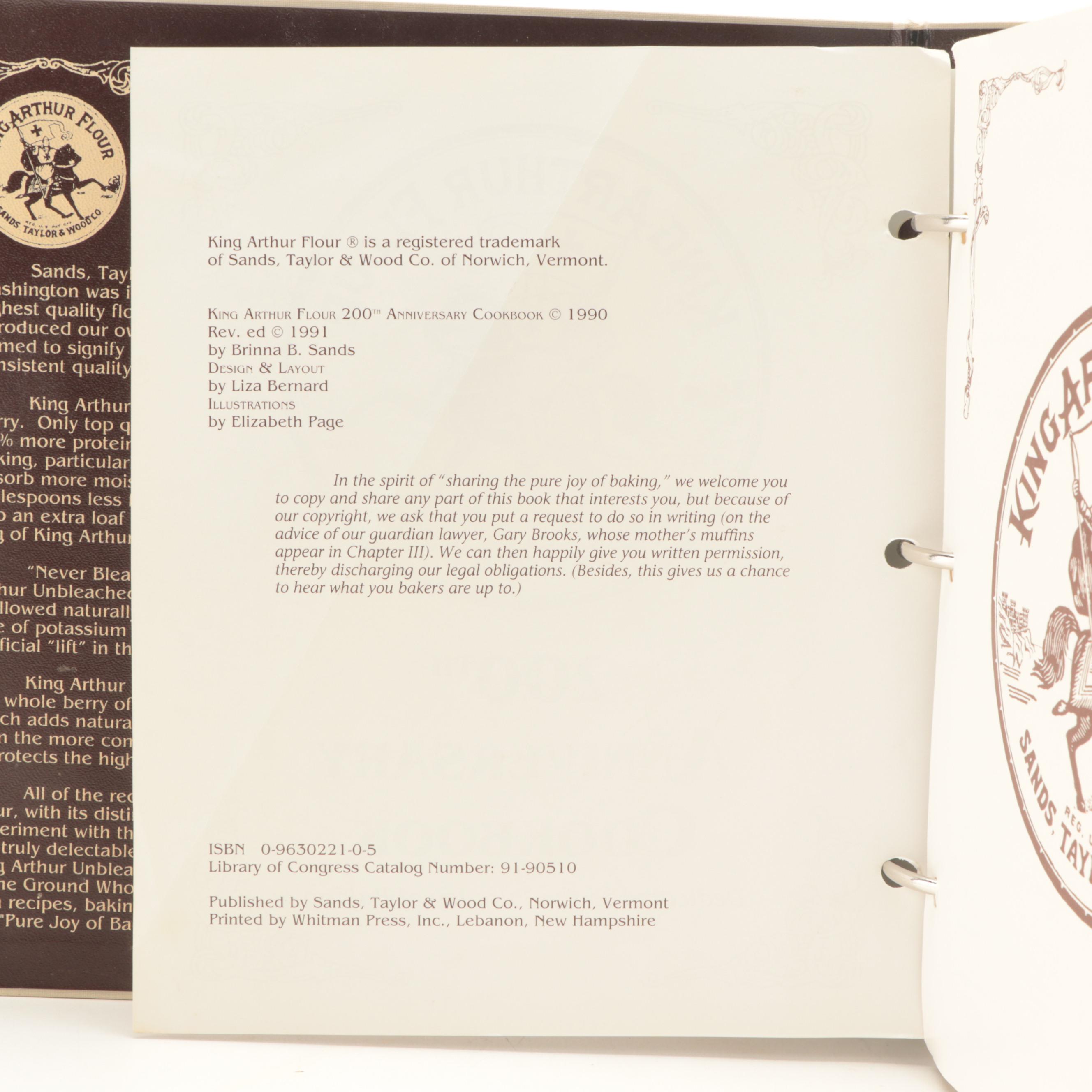 Signed Revised Edition "King Arthur Flour 200th Anniversary Cookbook," 1991