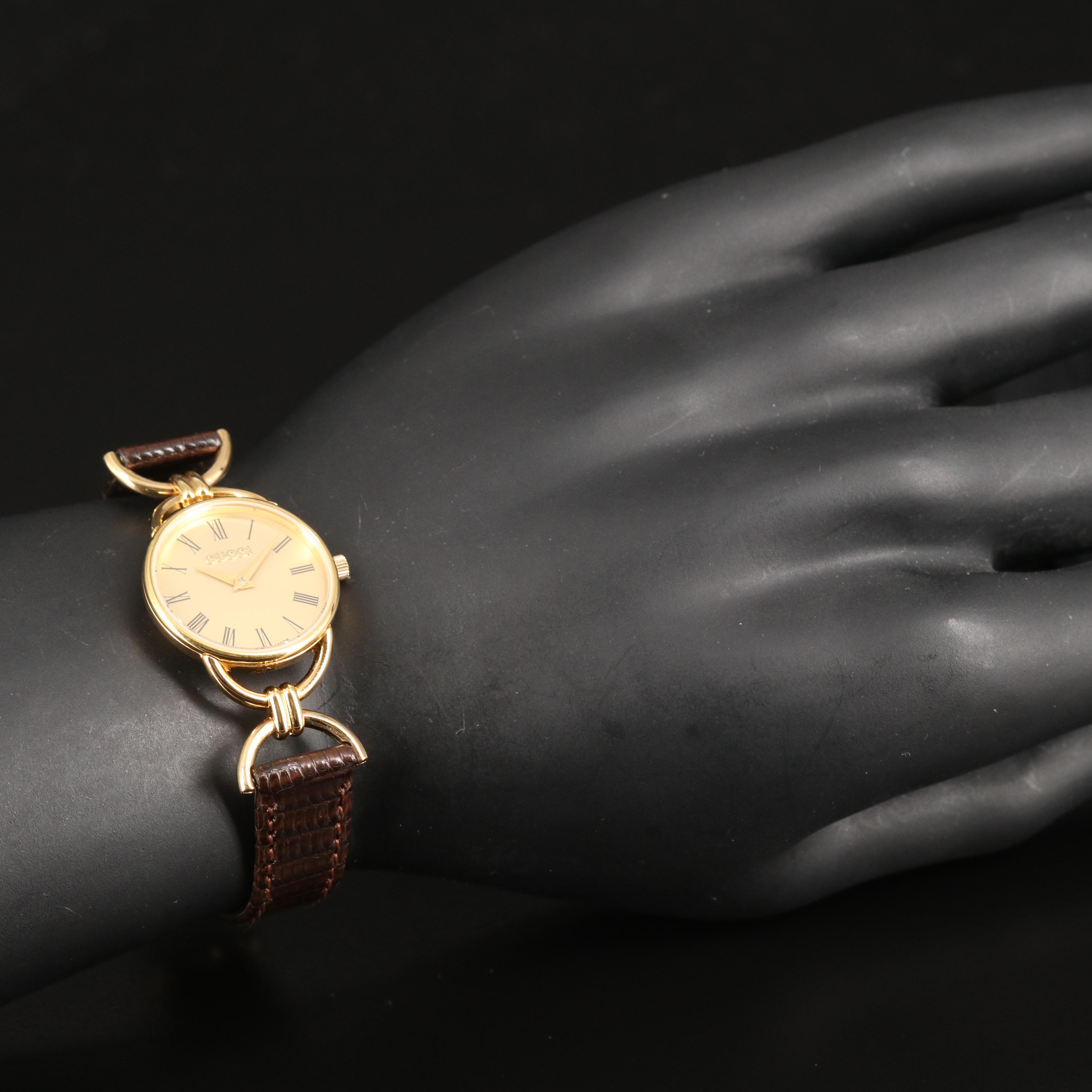 Gucci Roman Dial Gold Plated Watch