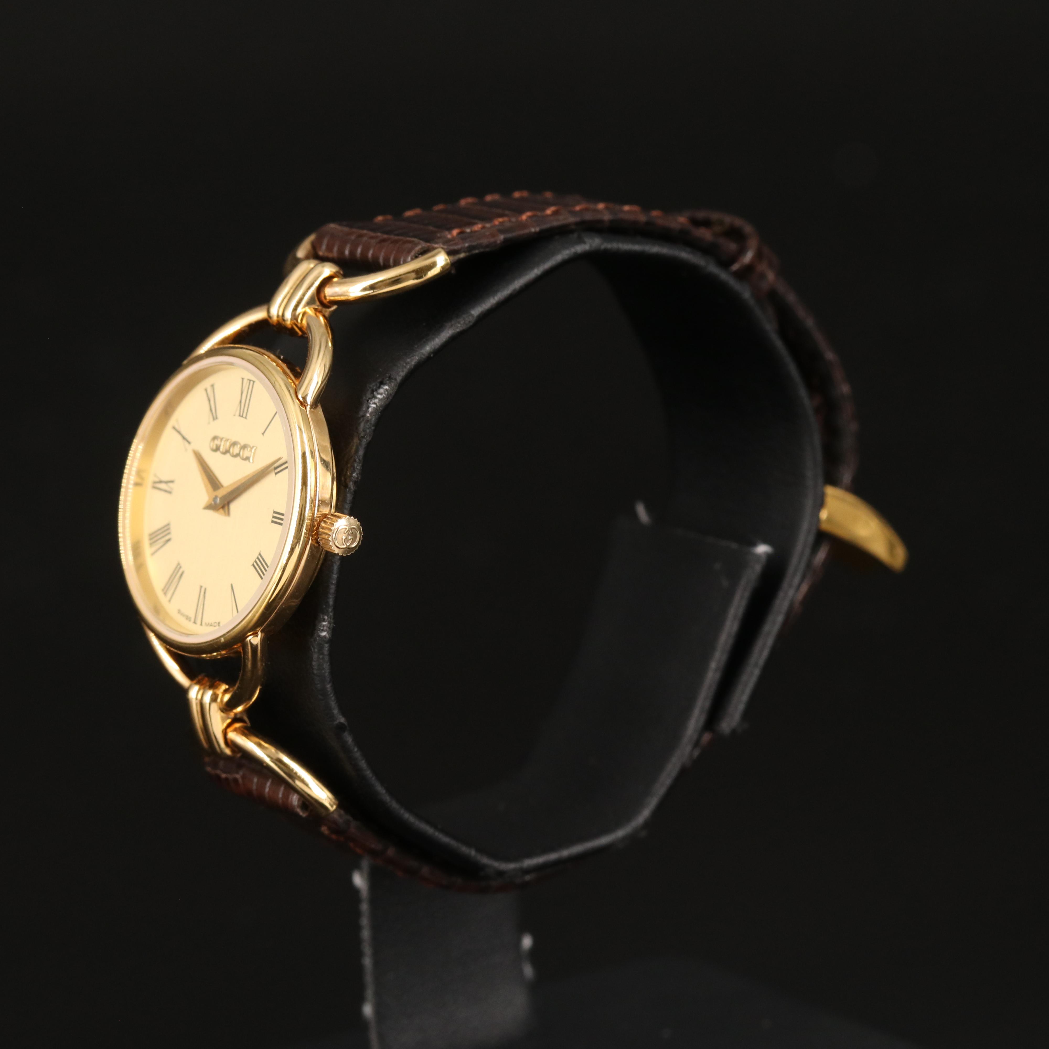 Gucci Roman Dial Gold Plated Watch