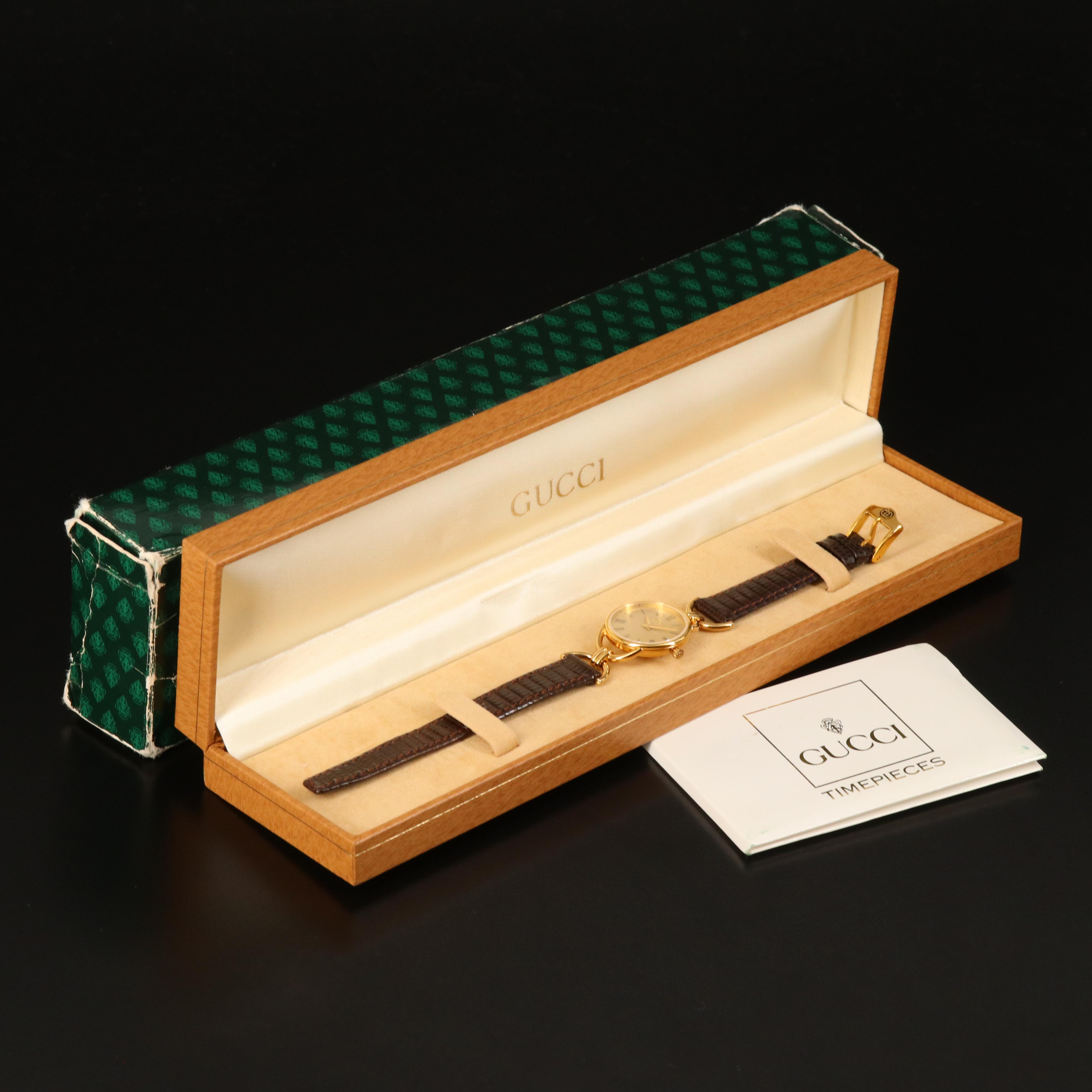 Gucci Roman Dial Gold Plated Watch