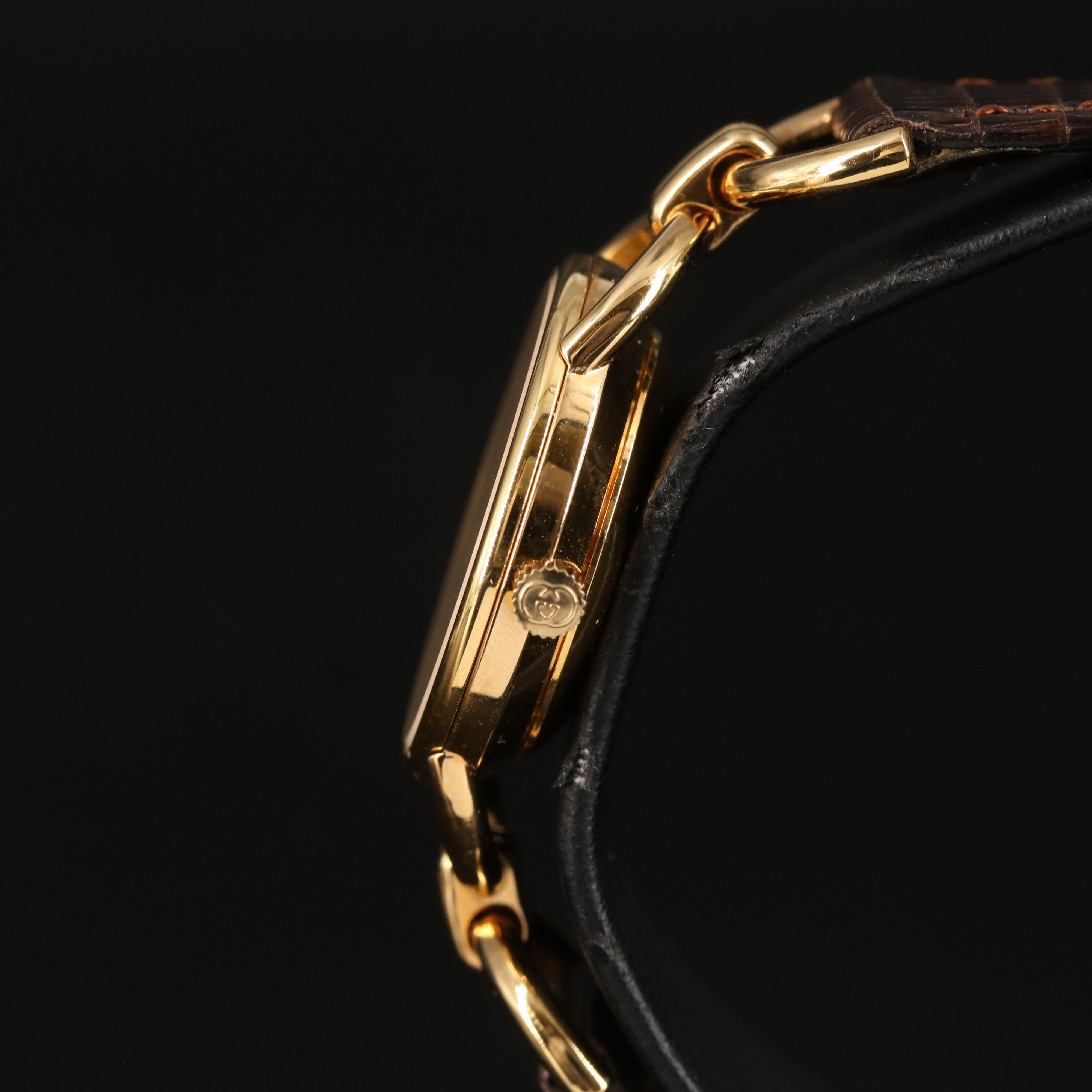 Gucci Roman Dial Gold Plated Watch