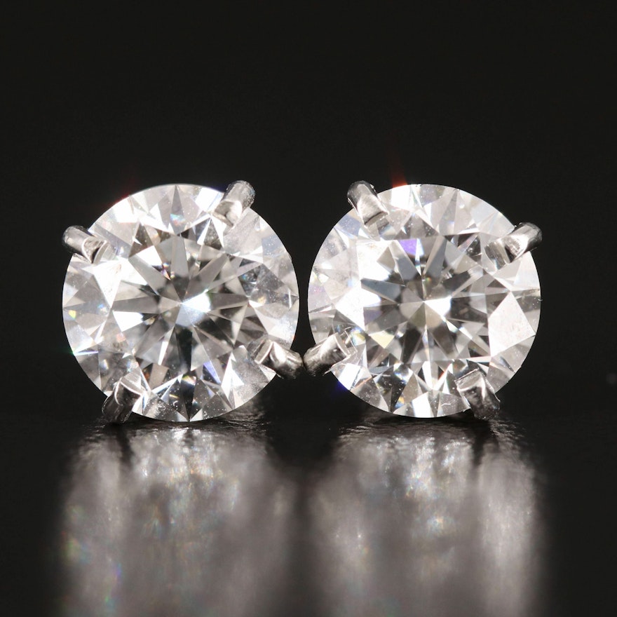 Platinum 4.31 CTW Lab Grown Diamond Stud Earrings with IGI Reports