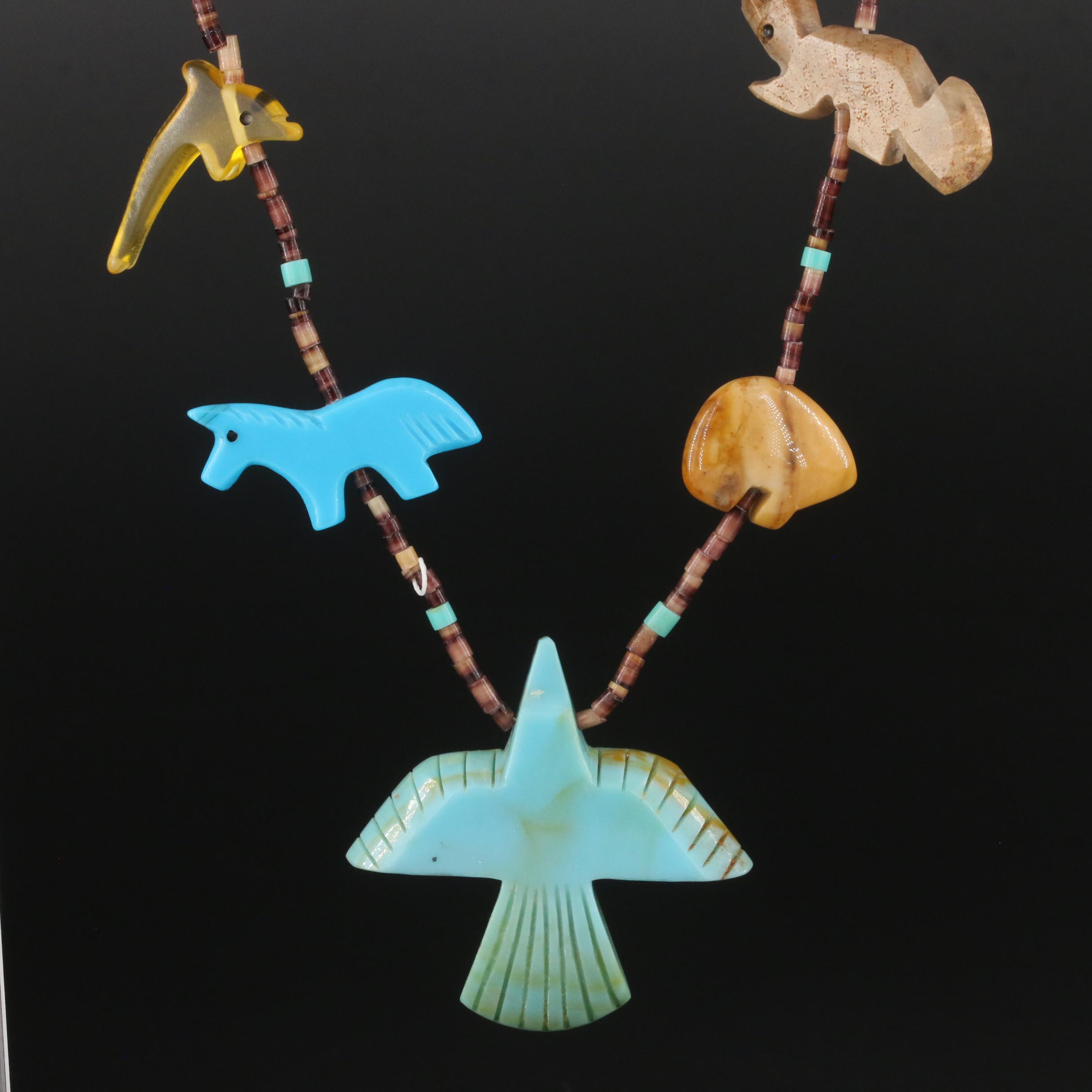 Southwestern Sterling Fetish Necklace