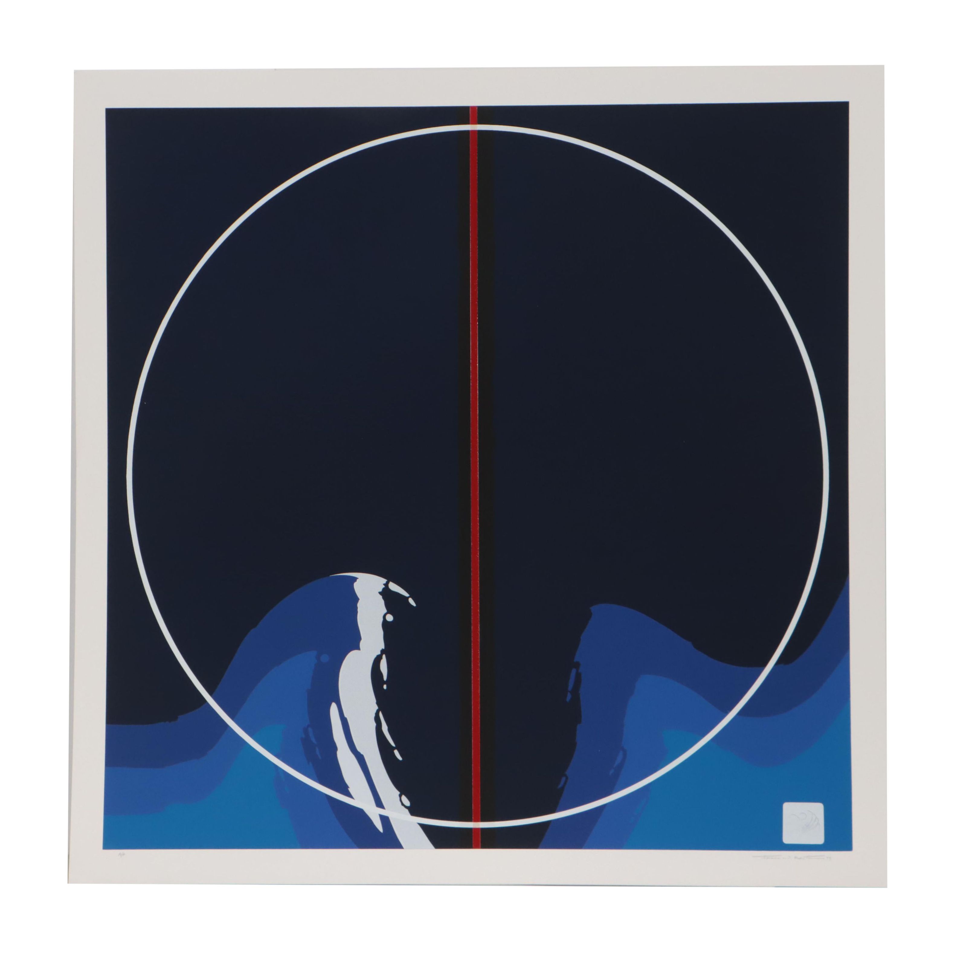 Thomas Whelan Benton Serigraph "Earth Series - Blue," 1979