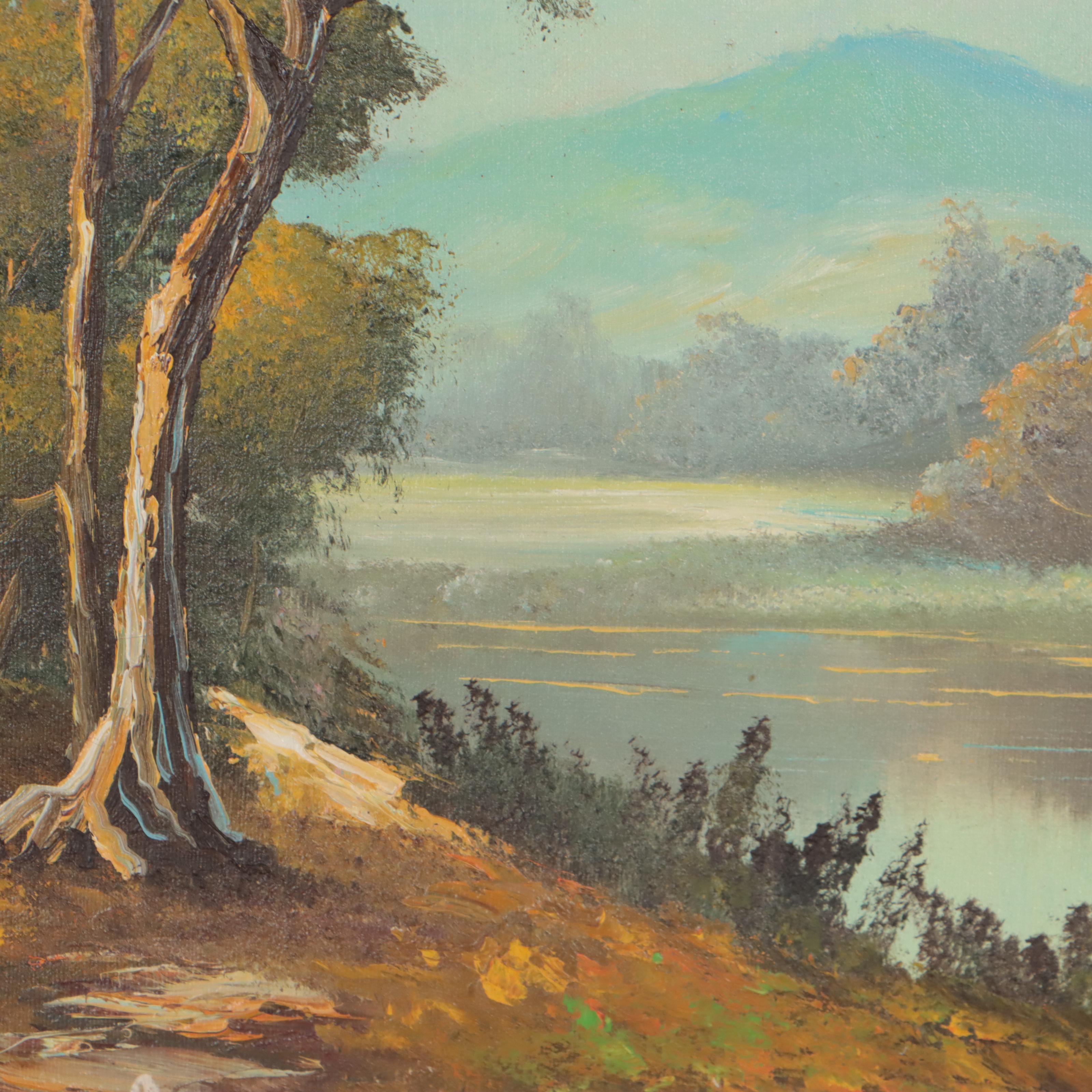 Lake Landscape Oil Painting