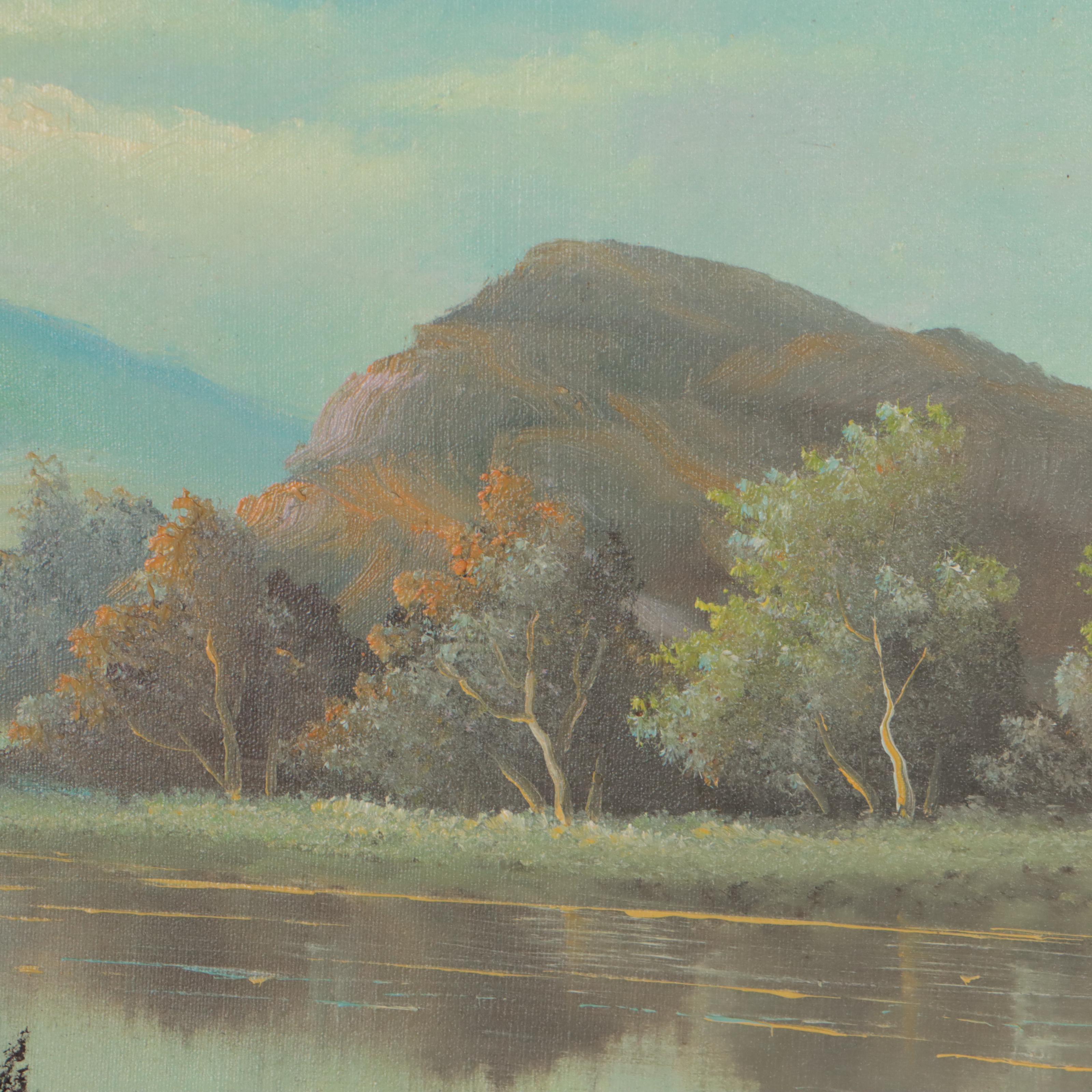 Lake Landscape Oil Painting