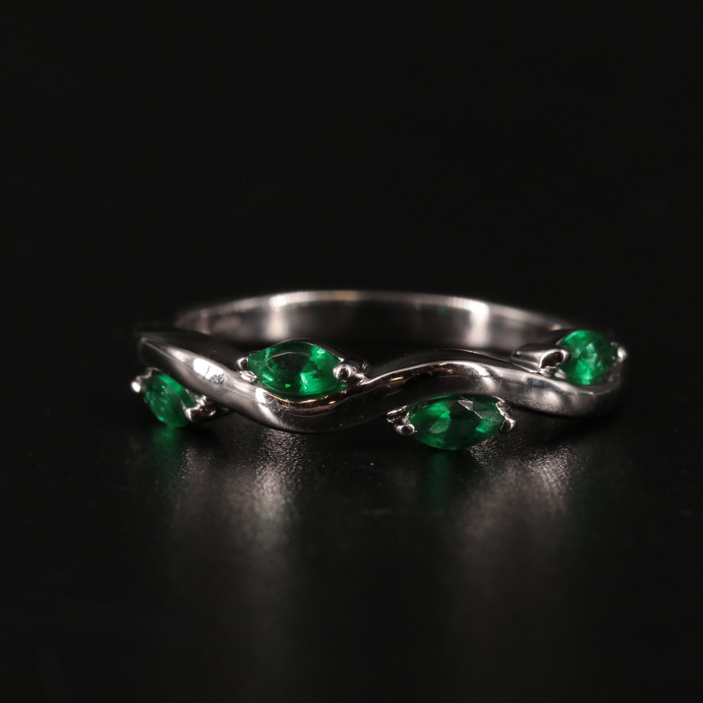 Sterling Silver Emerald Ring