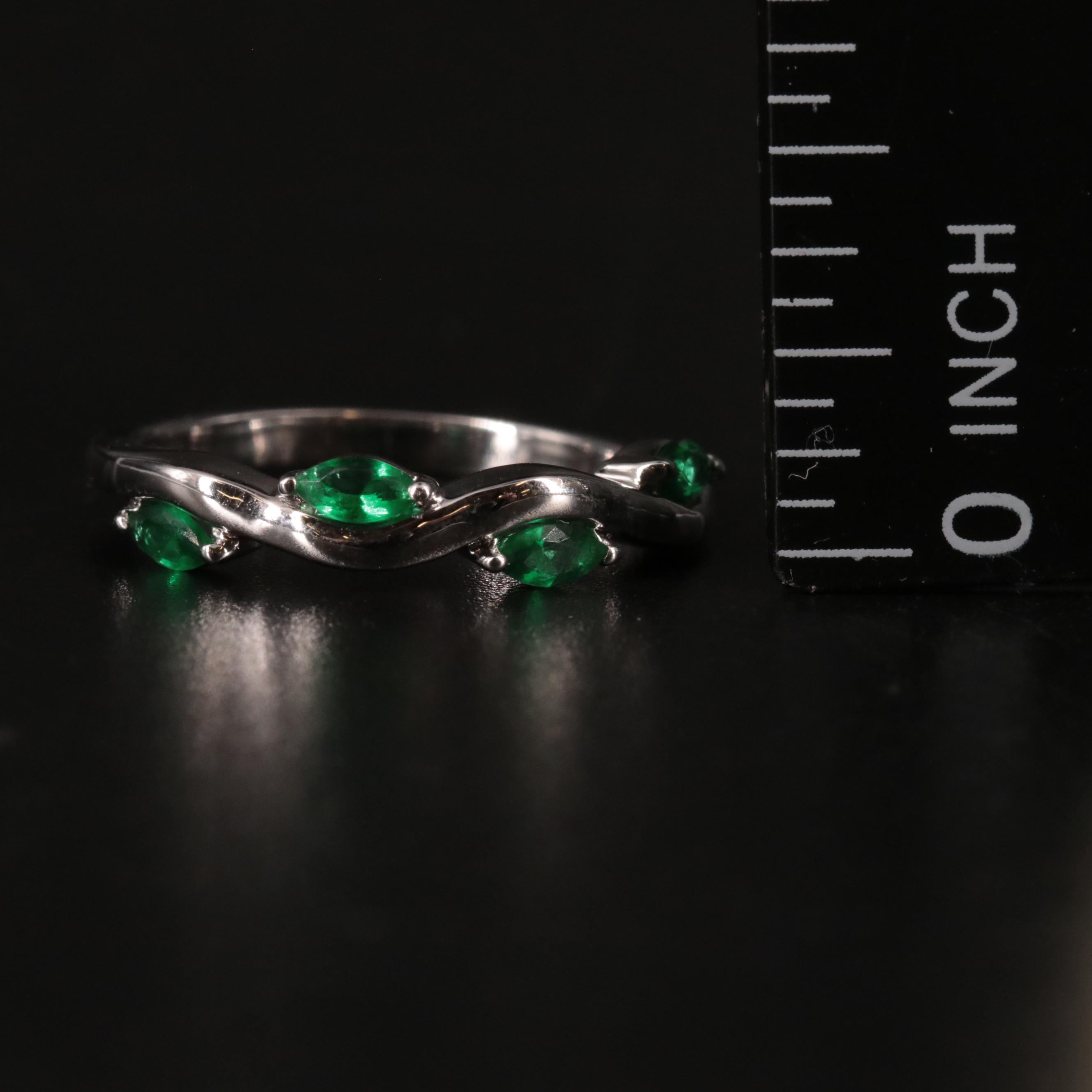 Sterling Silver Emerald Ring