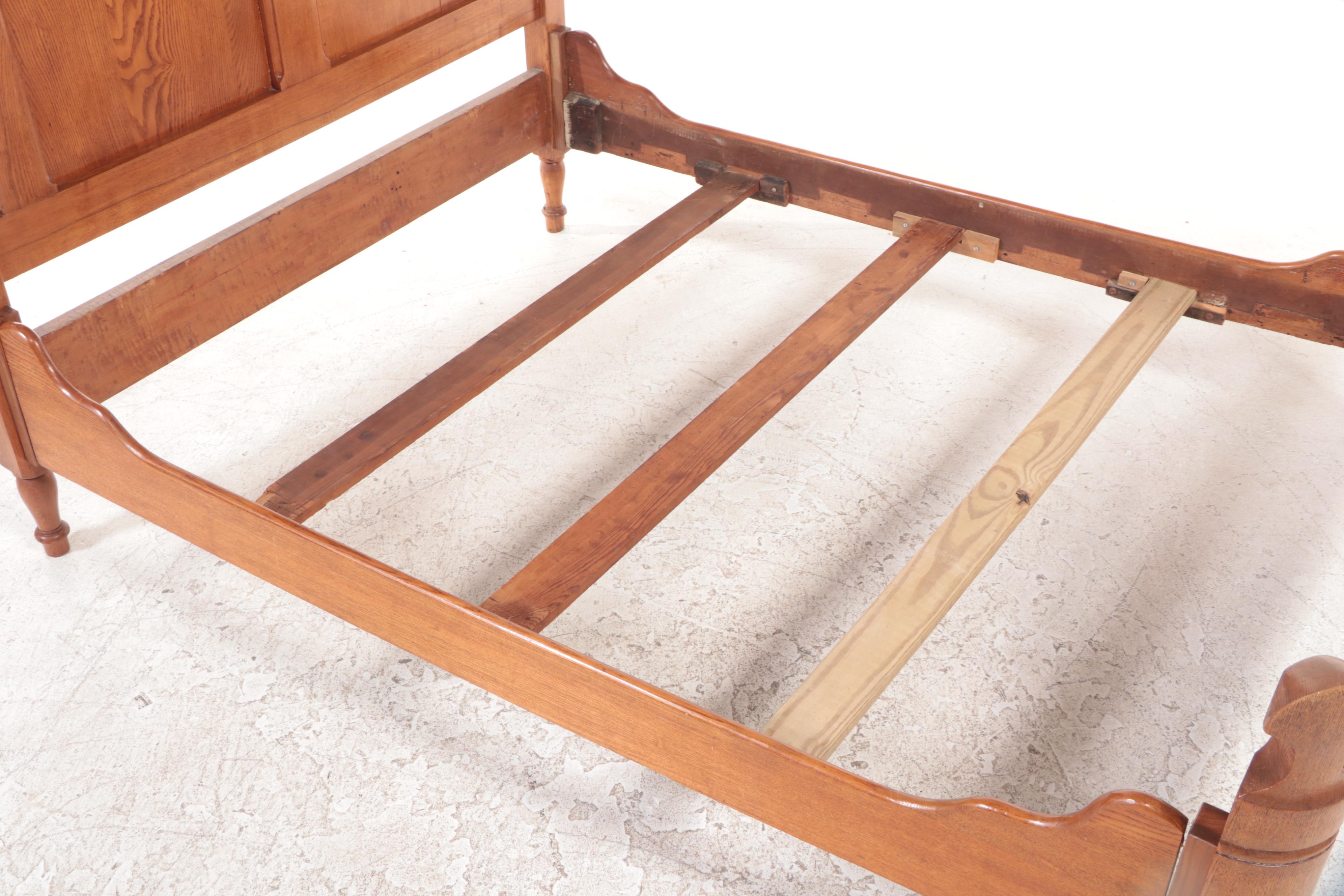 Victorian Oak Full Size Bed Frame, Late 19th Century