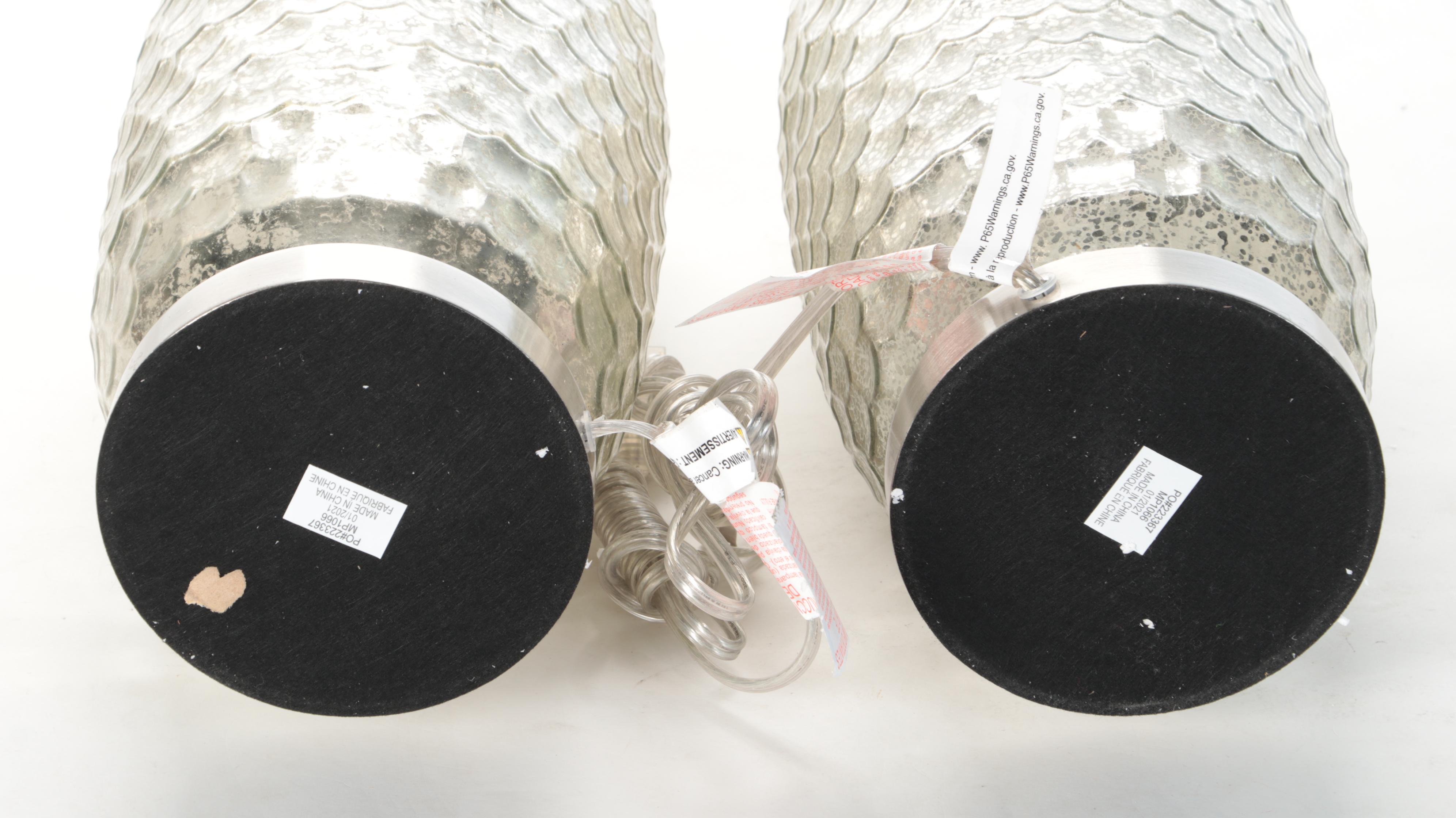 Décor Therapy Dimpled Mercury Glass Finish Table Lamps