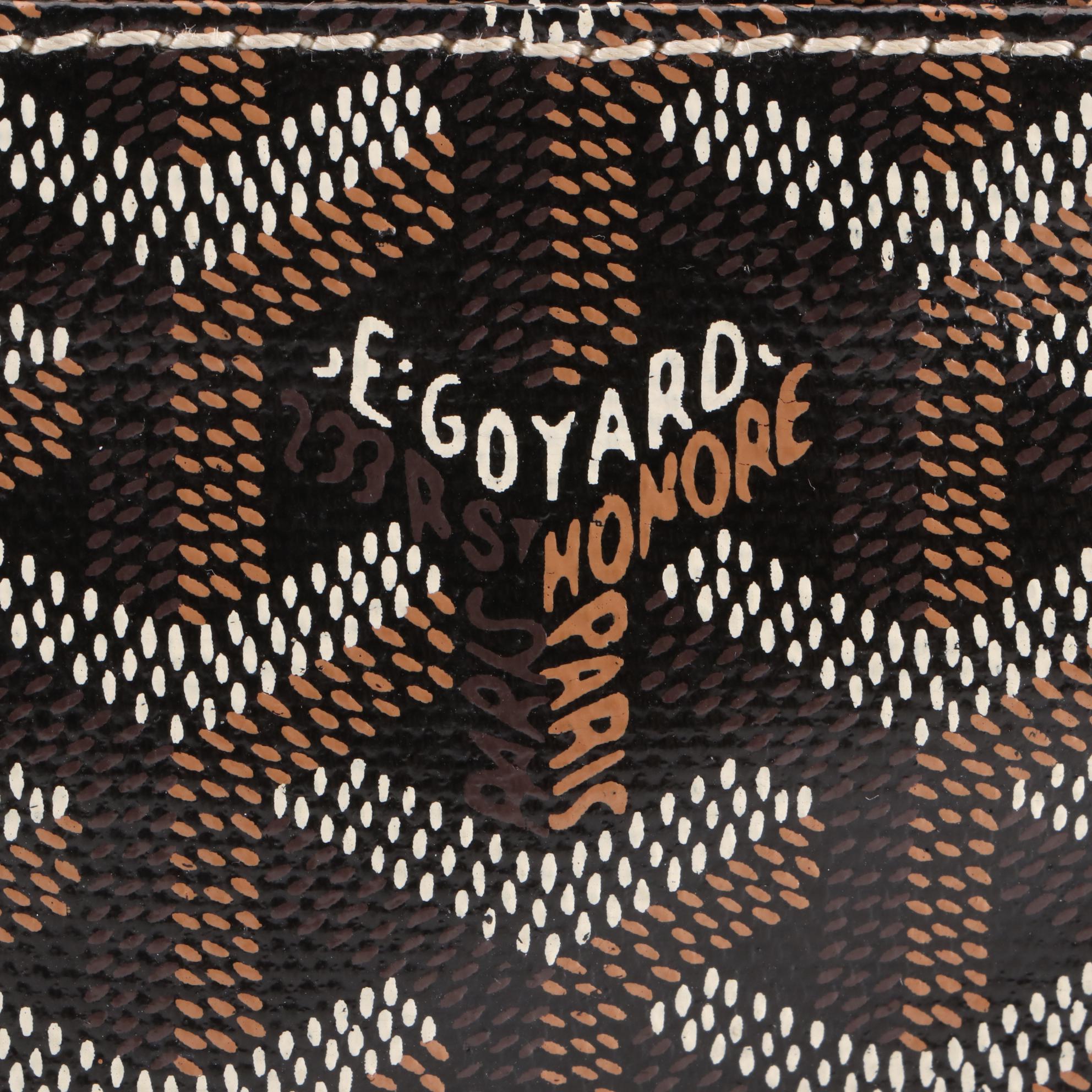 Goyard Snap Pouch in Black Goyardine Coated Canvas and Leather