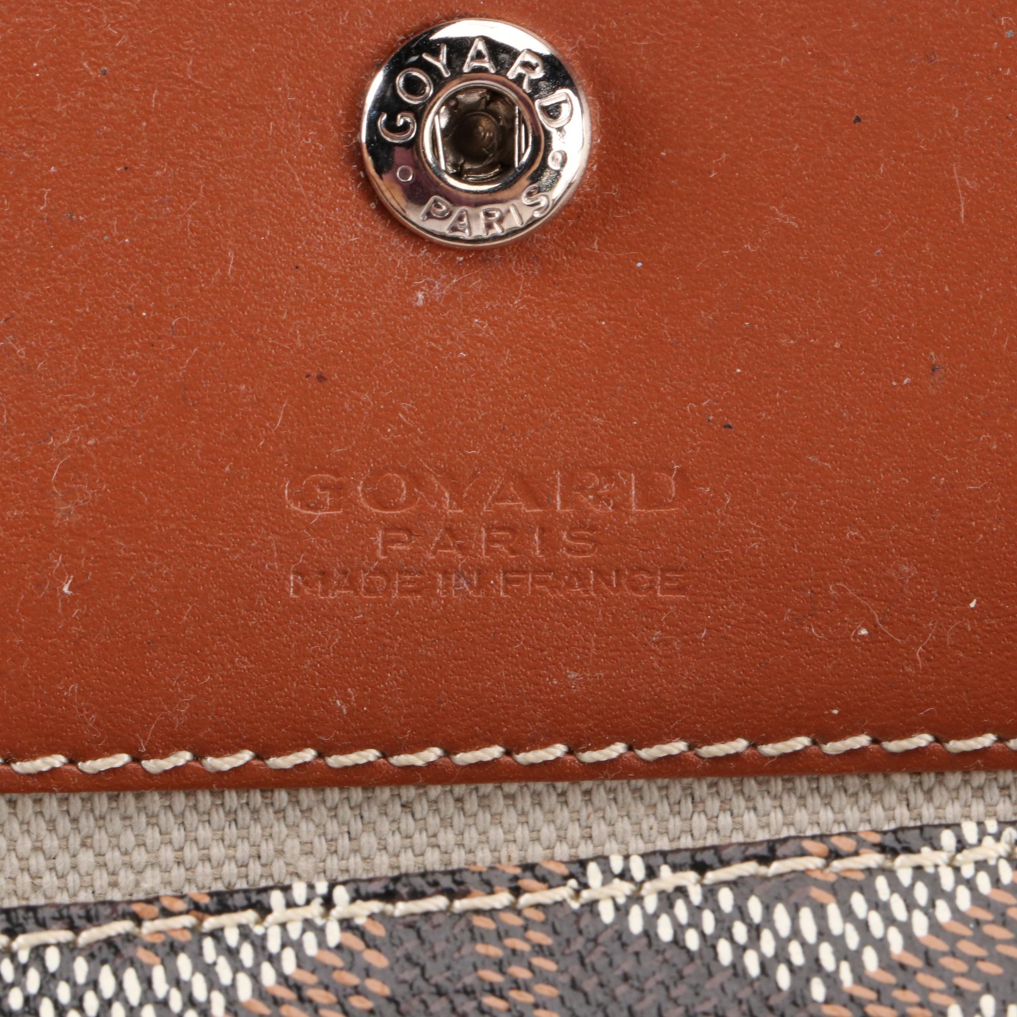 Goyard Snap Pouch in Black Goyardine Coated Canvas and Leather