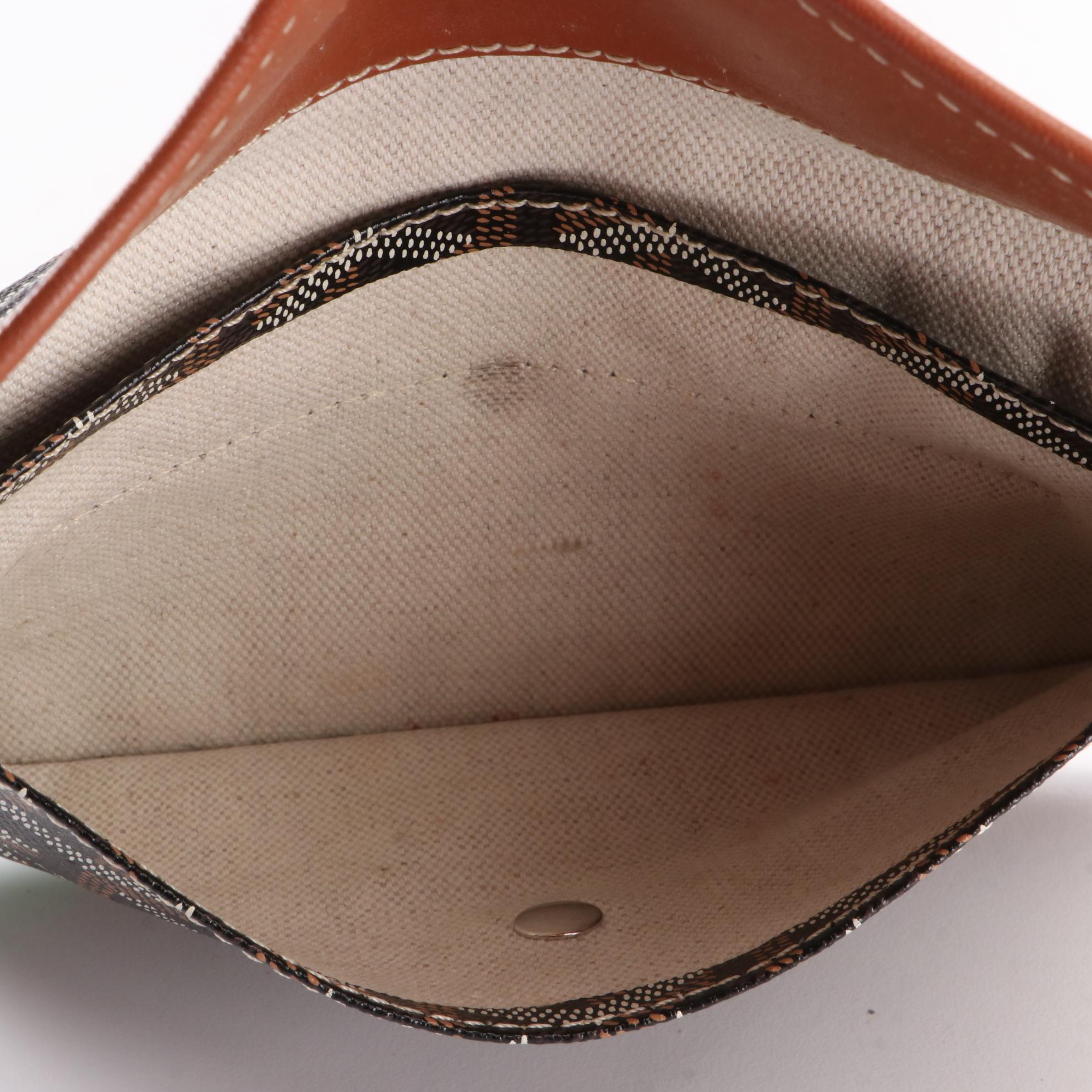 Goyard Snap Pouch in Black Goyardine Coated Canvas and Leather